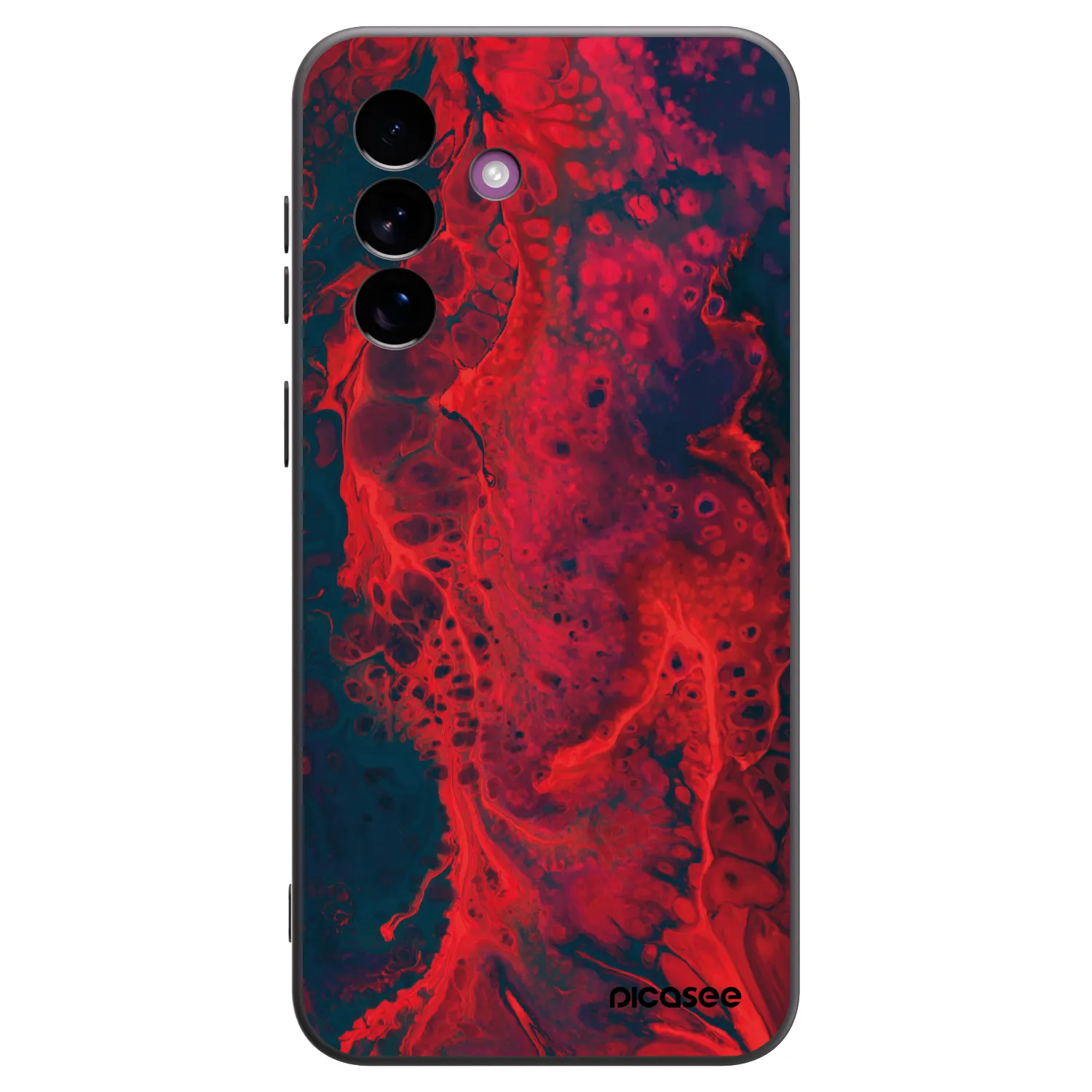 Picasee crna silikonska maskica za Samsung Galaxy A37 - Organic red
