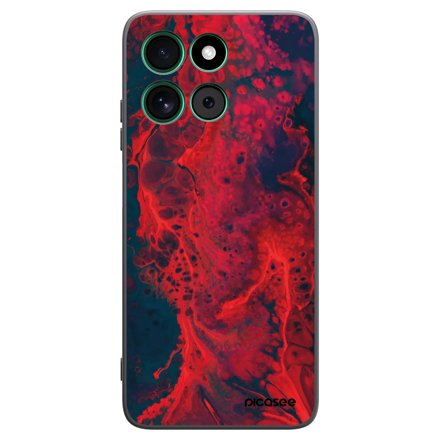 Picasee crna silikonska maskica za Motorola Moto G57 Power - Organic red