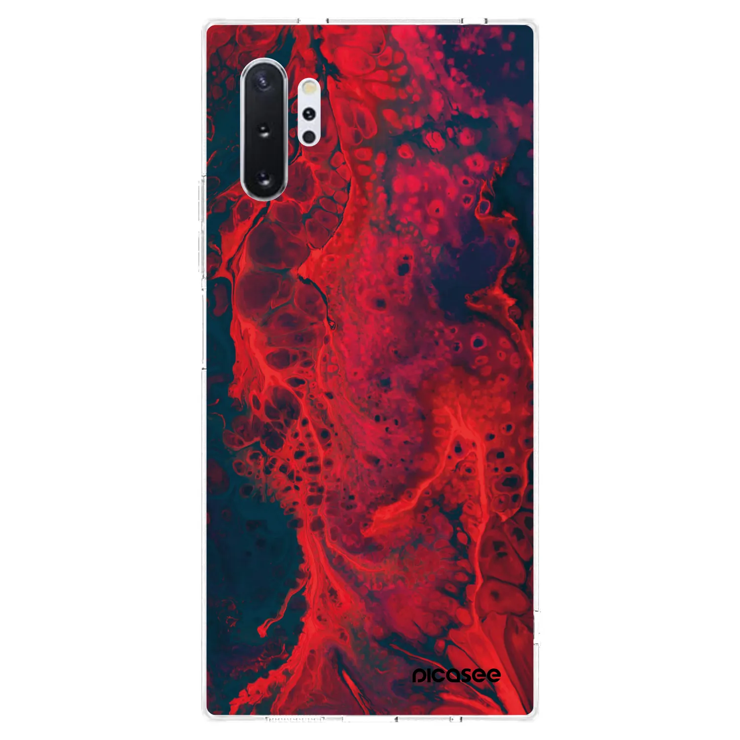 Picasee silikonska prozirna maskica za Samsung Galaxy Note 10+ N975F - Organic red