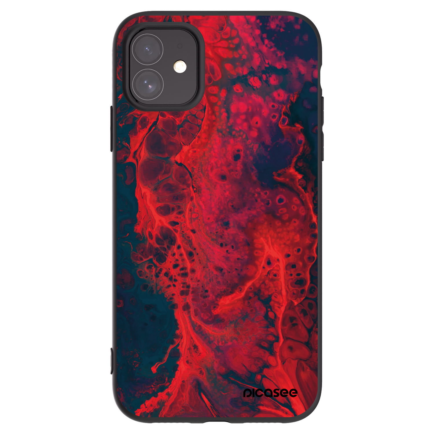 Picasee crna silikonska maskica za Apple iPhone 11 - Organic red