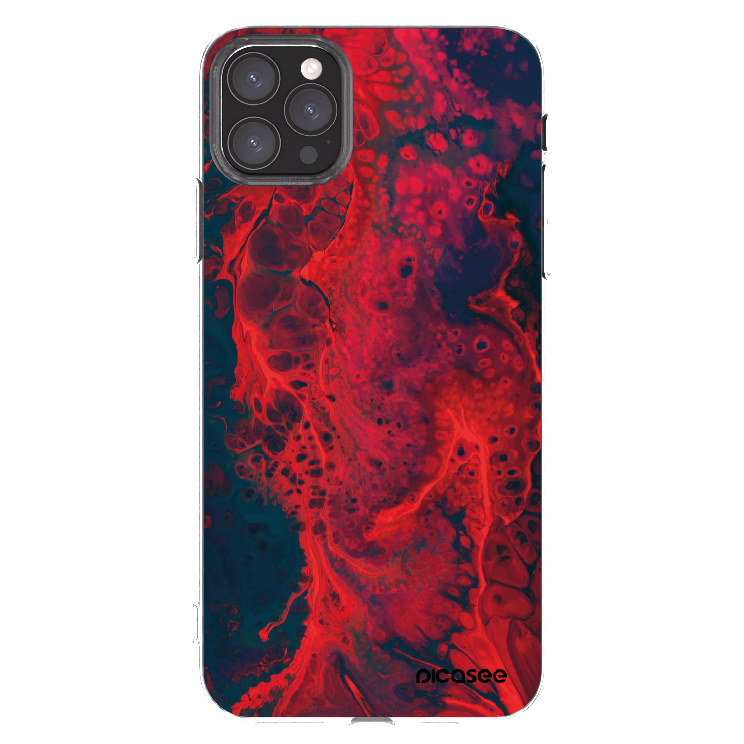 Picasee silikonska prozirna maskica za Apple iPhone 11 Pro Max - Organic red