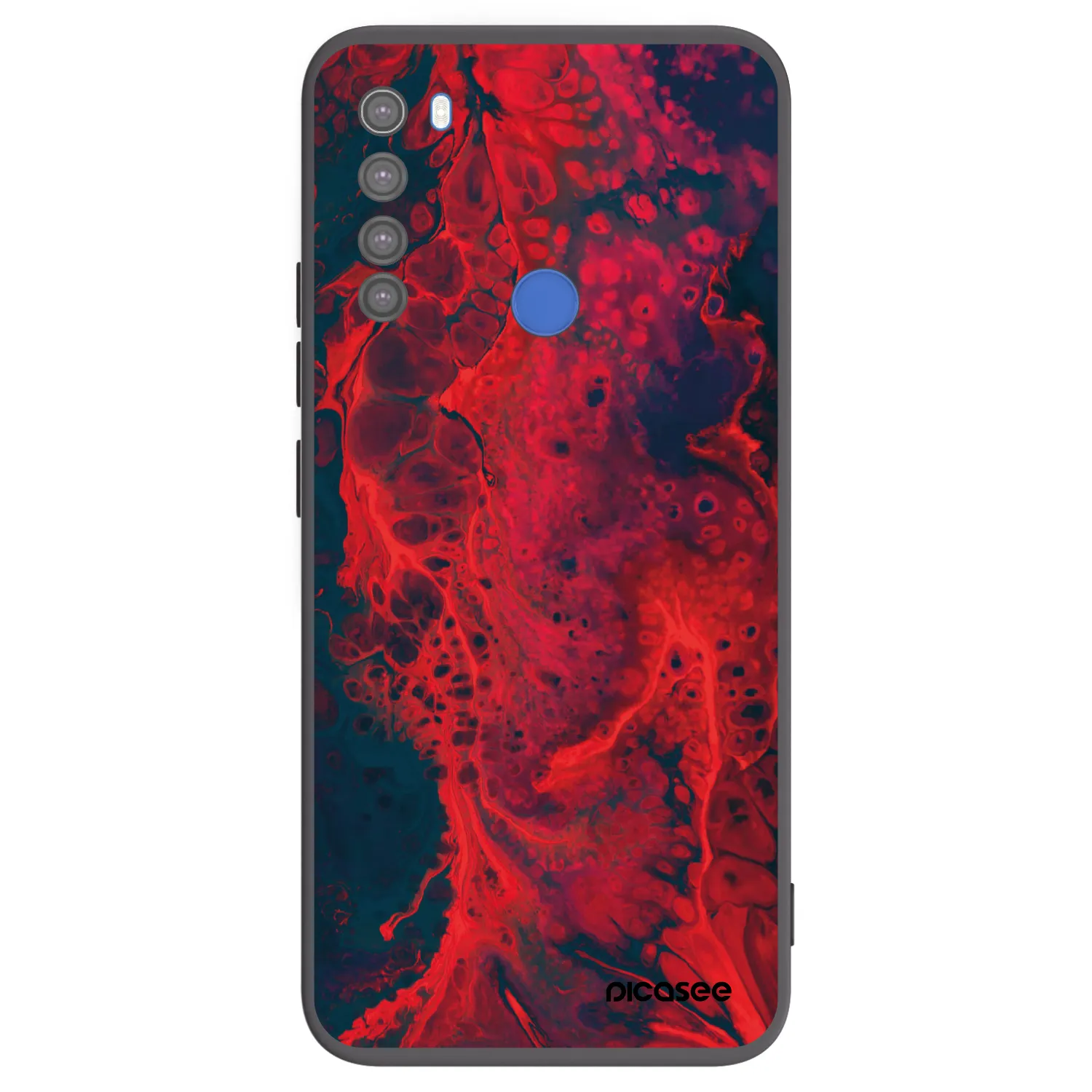 Picasee crna silikonska maskica za Xiaomi Redmi Note 8T - Organic red
