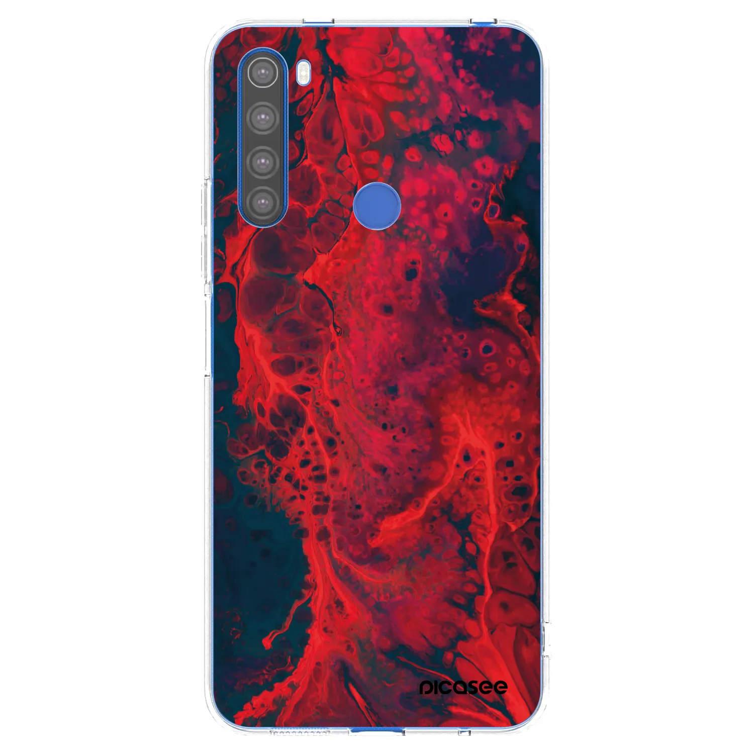 Picasee silikonska prozirna maskica za Xiaomi Redmi Note 8T - Organic red