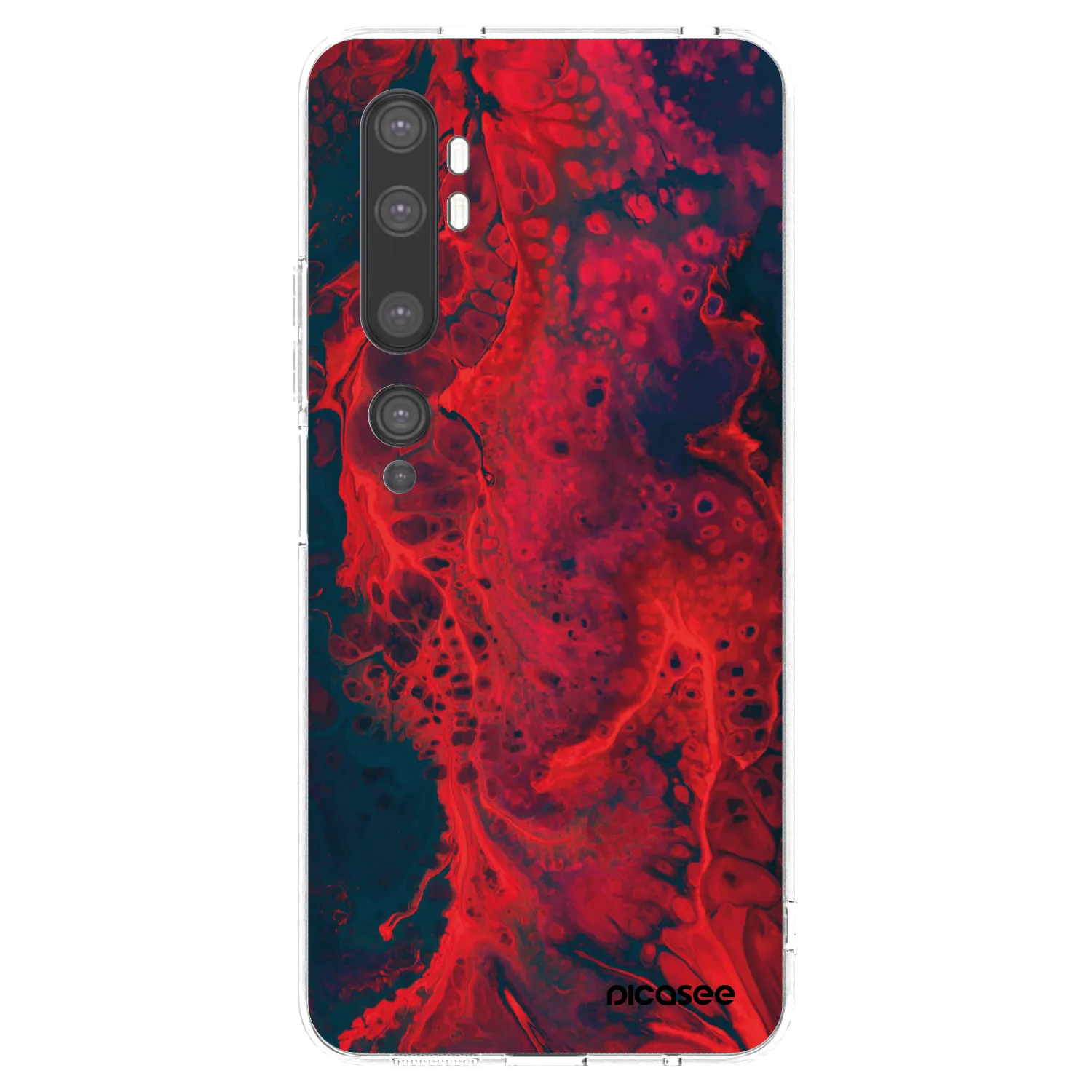 Picasee silikonska prozirna maskica za Xiaomi Mi Note 10 (Pro) - Organic red