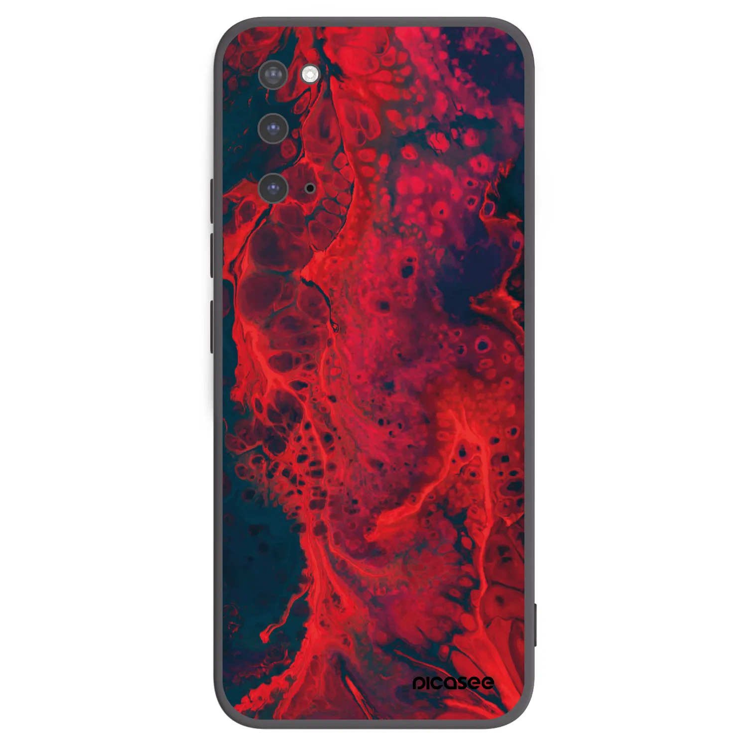 Picasee crna silikonska maskica za Samsung Galaxy S20 G980F - Organic red