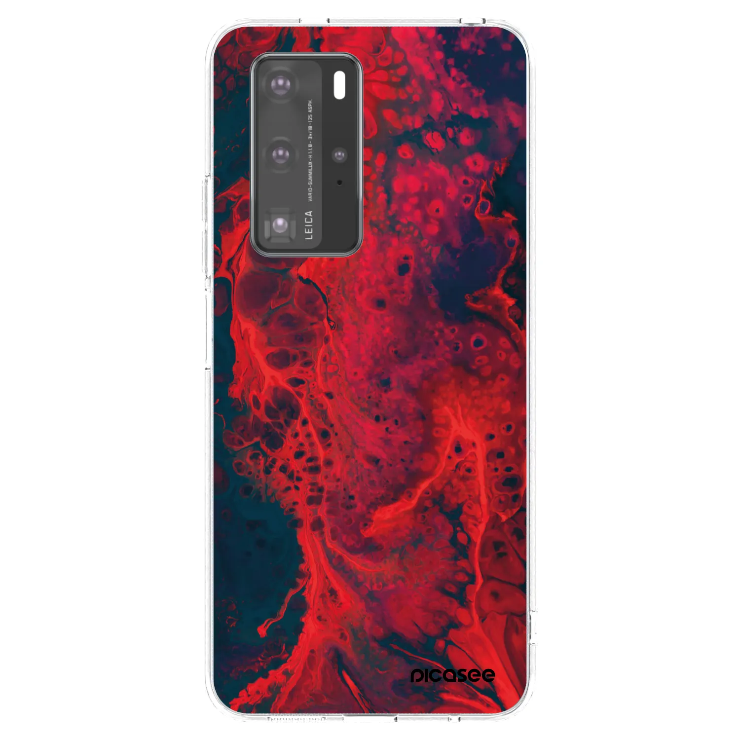 Picasee silikonska prozirna maskica za Huawei P40 Pro - Organic red