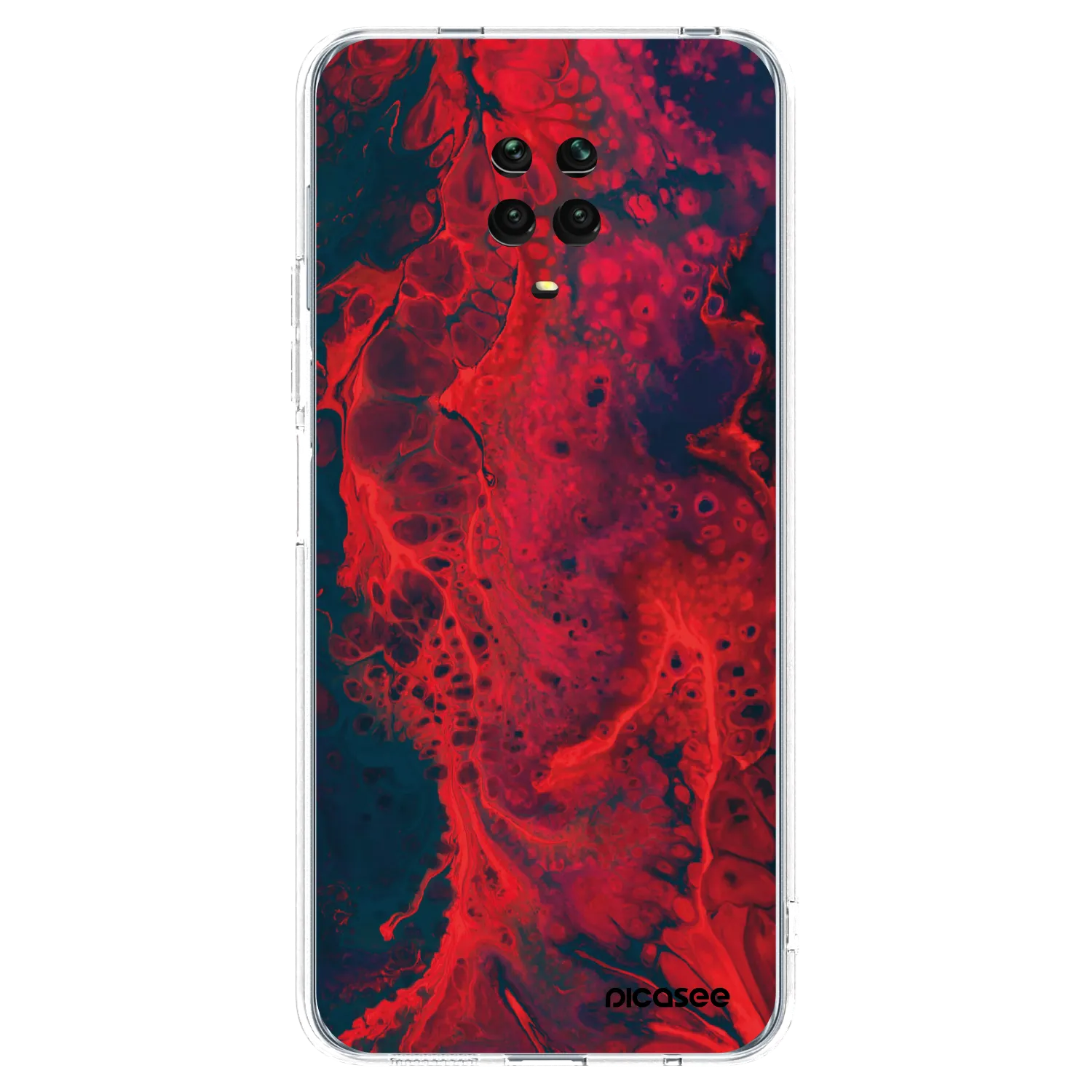 Picasee silikonska prozirna maskica za Xiaomi Redmi Note 9 Pro - Organic red