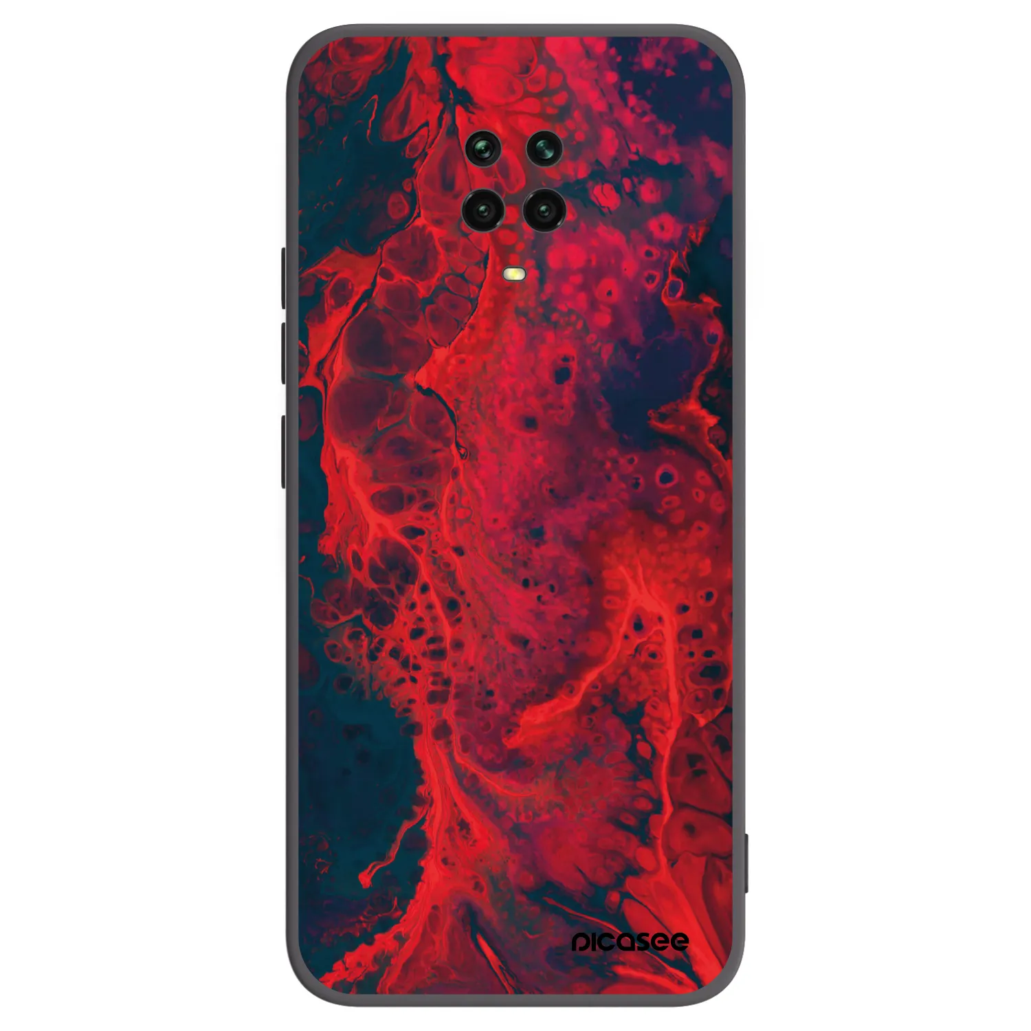 Picasee crna silikonska maskica za Xiaomi Redmi Note 9 Pro - Organic red