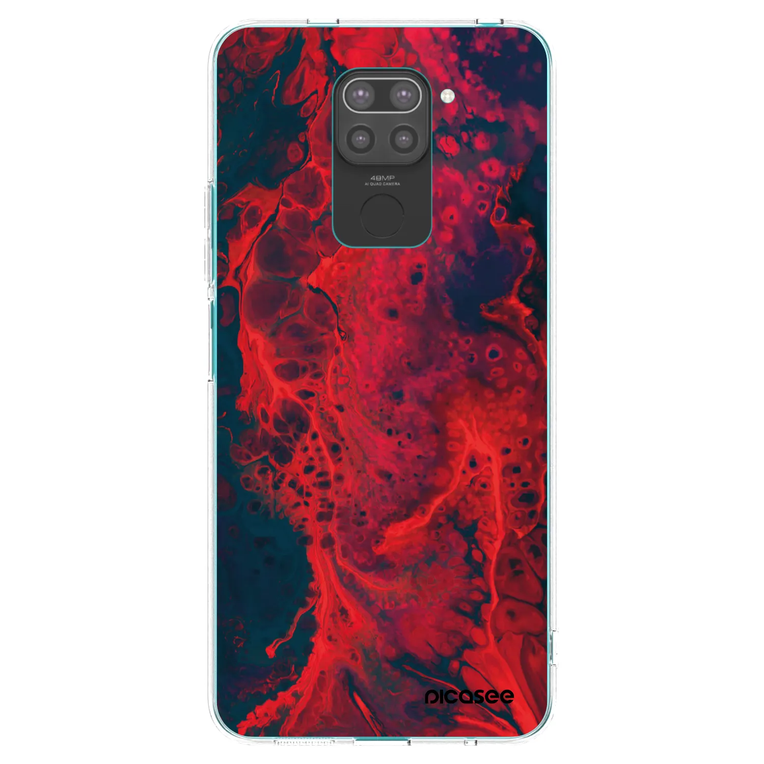 Picasee crna silikonska maskica za Xiaomi Redmi Note 9 - Organic red