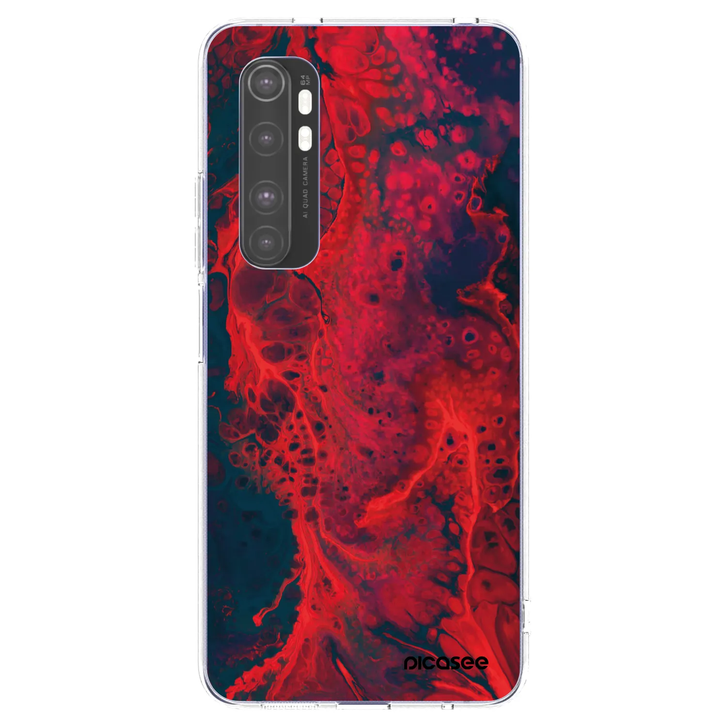 Picasee silikonska prozirna maskica za Xiaomi Mi Note 10 Lite - Organic red