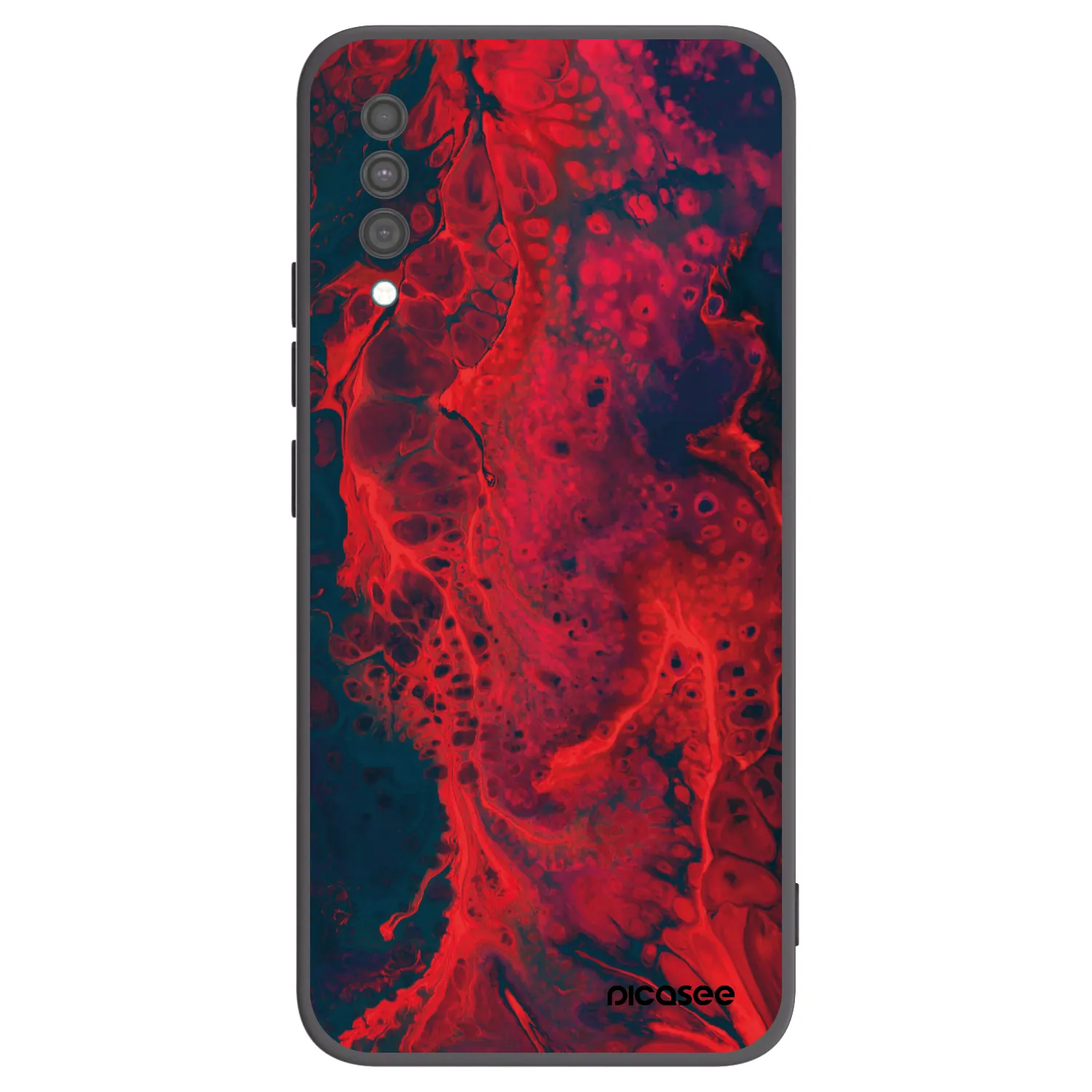 Picasee crna silikonska maskica za Samsung Galaxy A30s A307F - Organic red