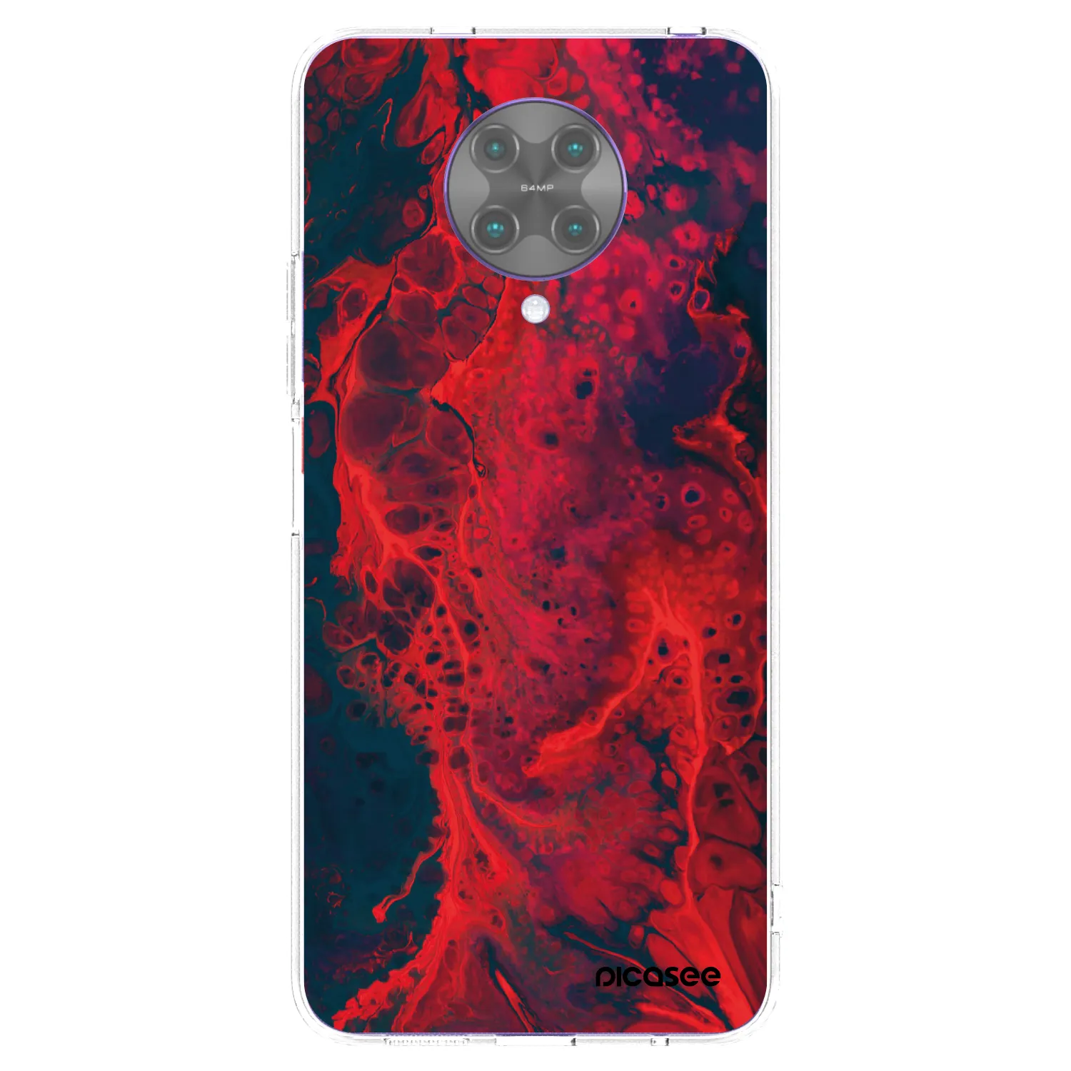 Picasee silikonska prozirna maskica za Xiaomi Poco F2 Pro - Organic red