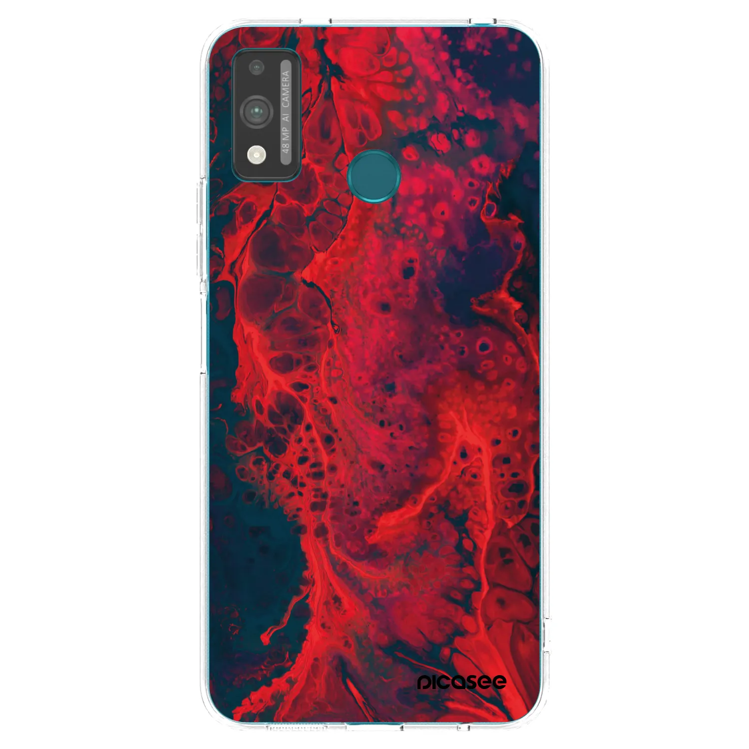 Picasee silikonska prozirna maskica za Honor 9X Lite - Organic red