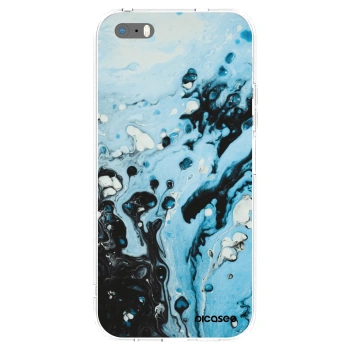 Picasee silikonska prozirna maskica za Apple iPhone 5/5S/SE - Organic blue