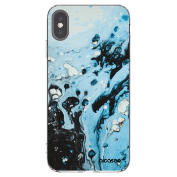 Picasee silikonska prozirna maskica za Apple iPhone XS Max - Organic blue