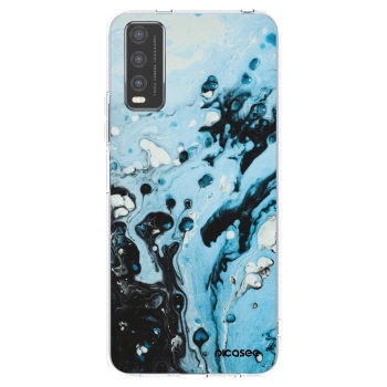 Picasee silikonska prozirna maskica za Vivo Y20s - Organic blue