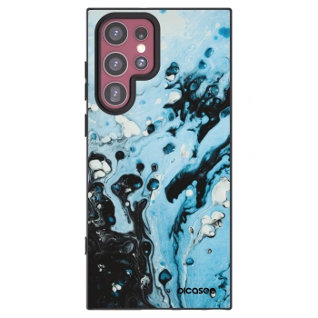 Picasee crna silikonska maskica za Samsung Galaxy S22 Ultra 5G - Organic blue