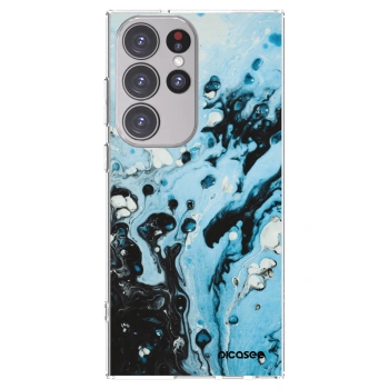 Picasee silikonska prozirna maskica za Samsung Galaxy S23 Ultra 5G - Organic blue