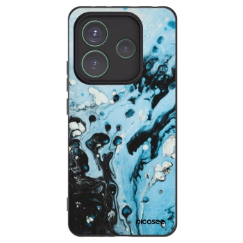 Picasee crna silikonska maskica za Xiaomi Redmi Note 14 5G - Organic blue