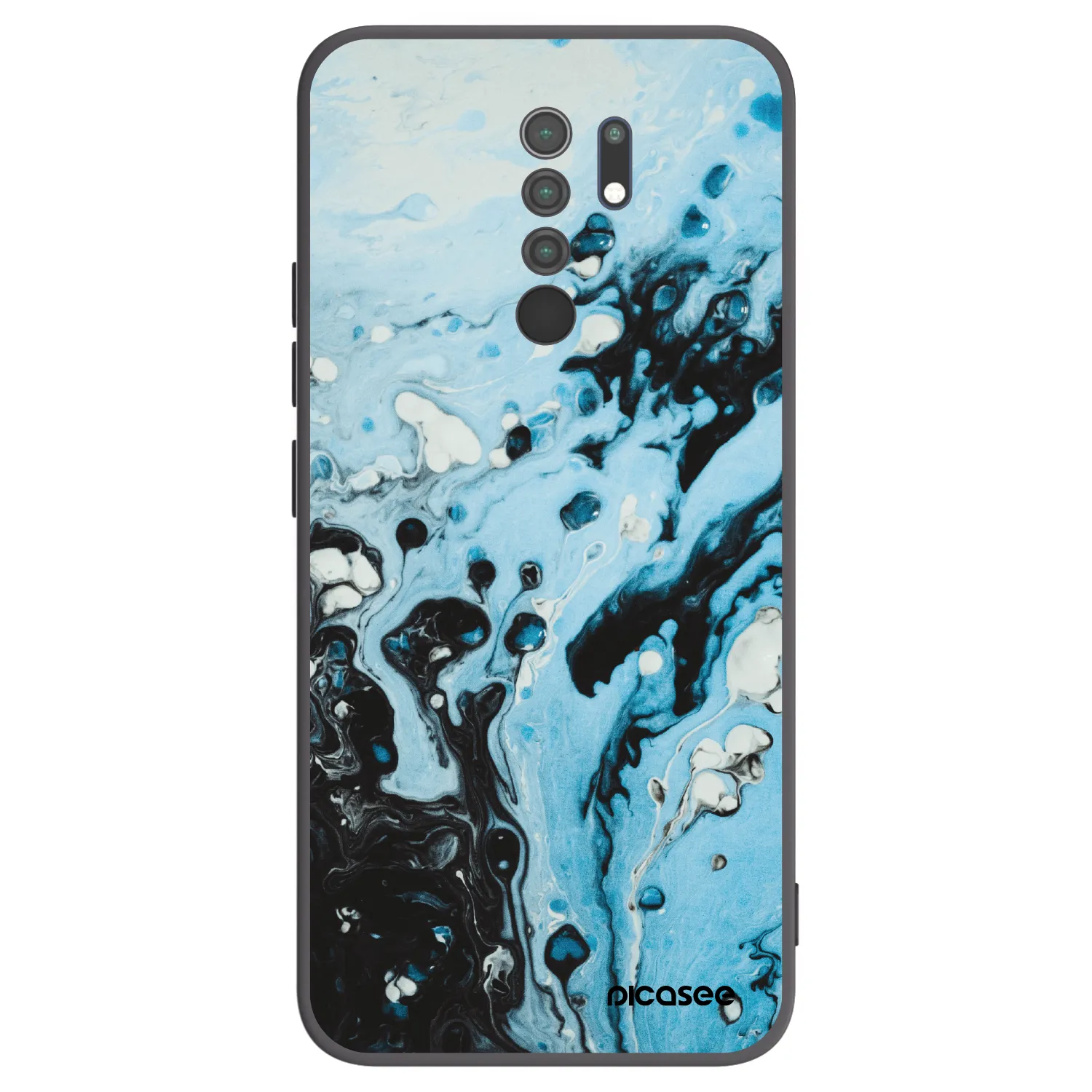 Picasee crna silikonska maskica za Xiaomi Redmi 9 - Organic blue