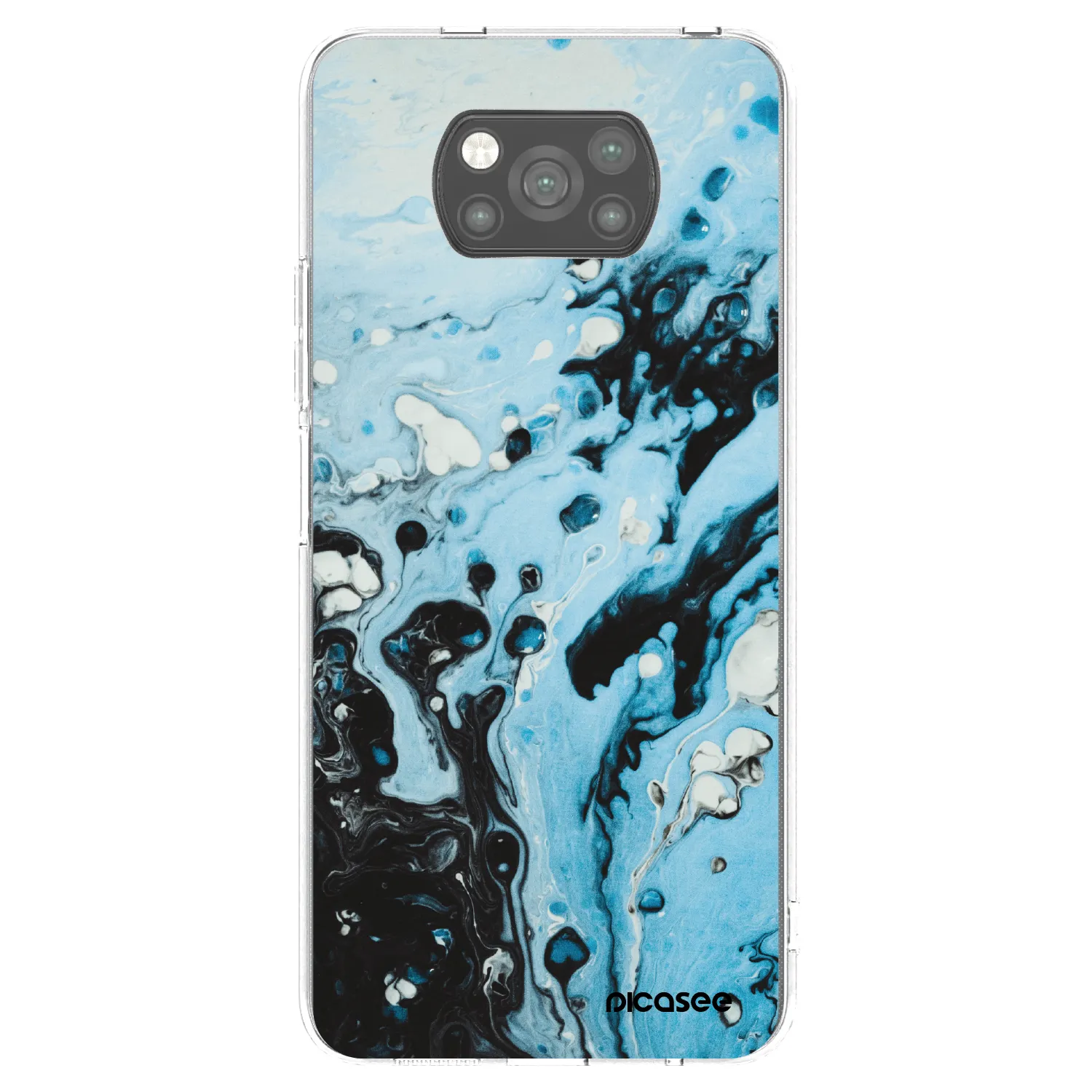 Picasee crna silikonska maskica za Xiaomi Poco X3 - Organic blue