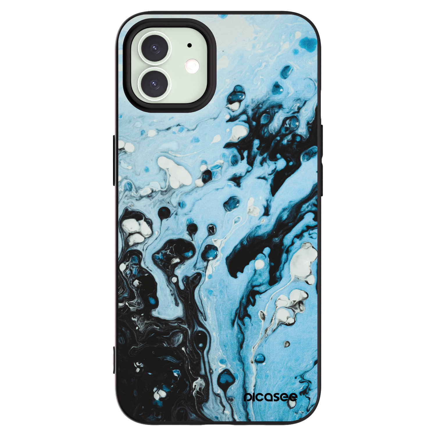 Picasee crna silikonska maskica za Apple iPhone 12 - Organic blue