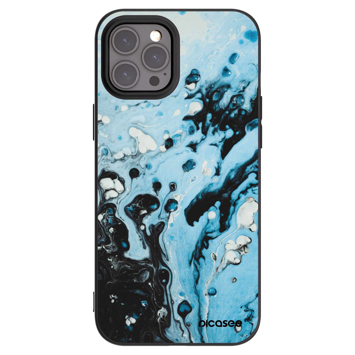 Picasee crna silikonska maskica za Apple iPhone 12 Pro Max - Organic blue