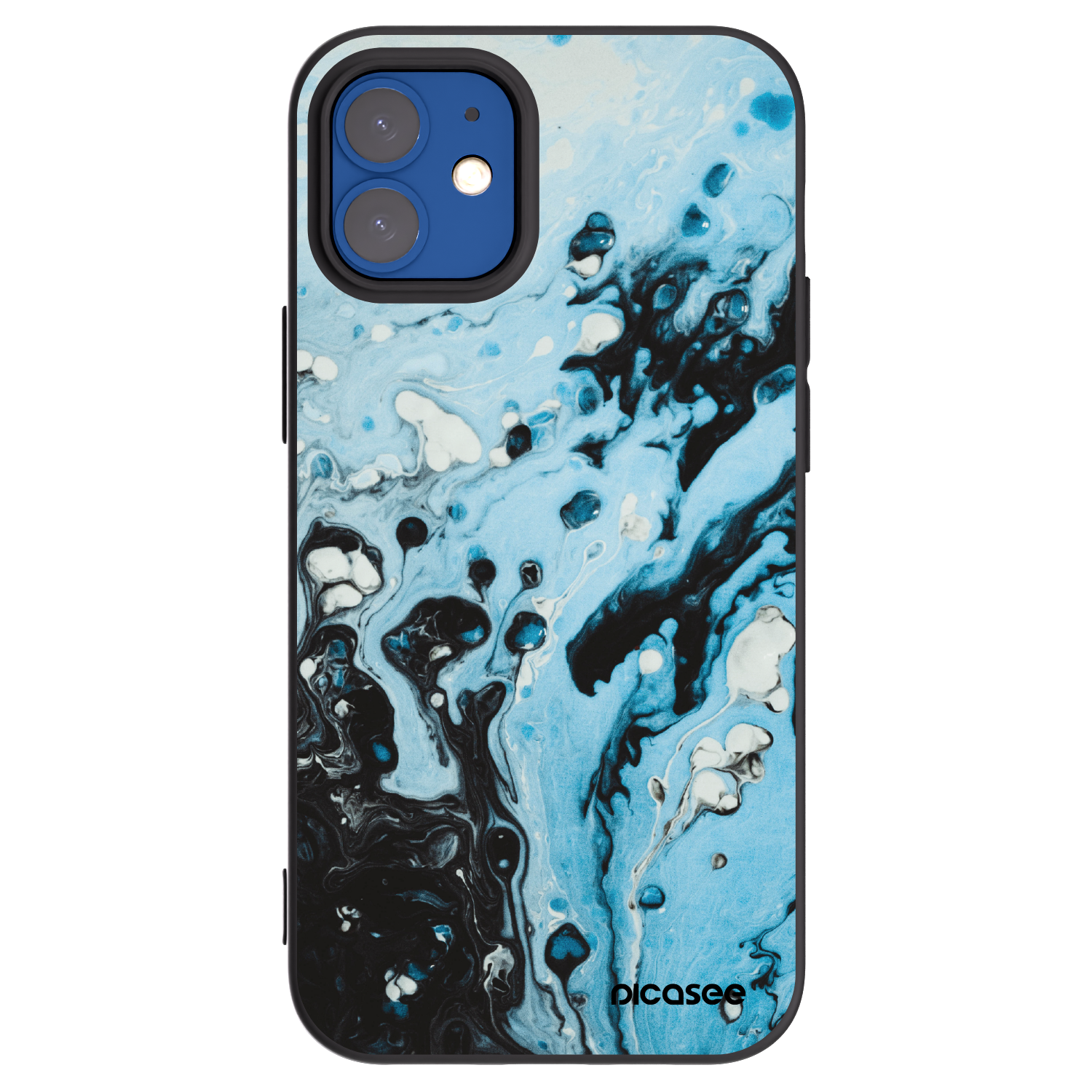Picasee crna silikonska maskica za Apple iPhone 12 mini - Organic blue