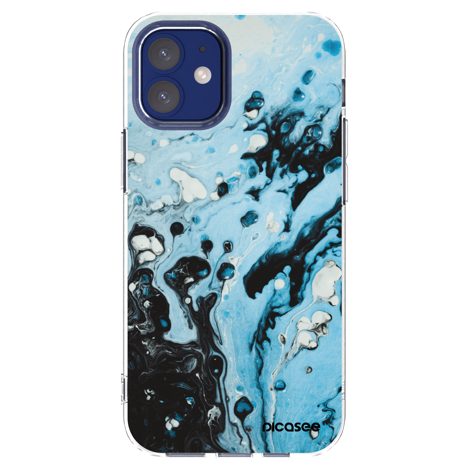 Picasee silikonska prozirna maskica za Apple iPhone 12 mini - Organic blue