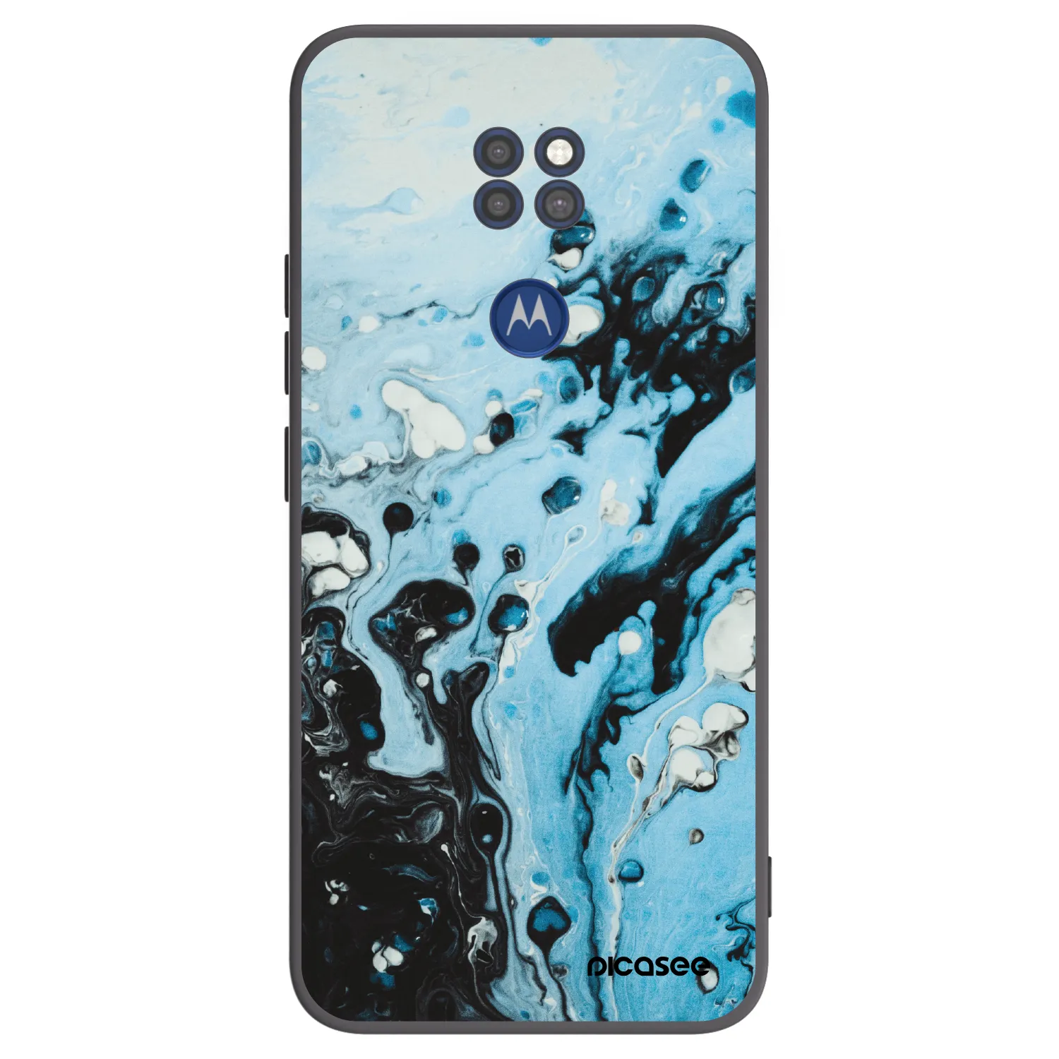 Picasee crna silikonska maskica za Motorola Moto G9 Play - Organic blue