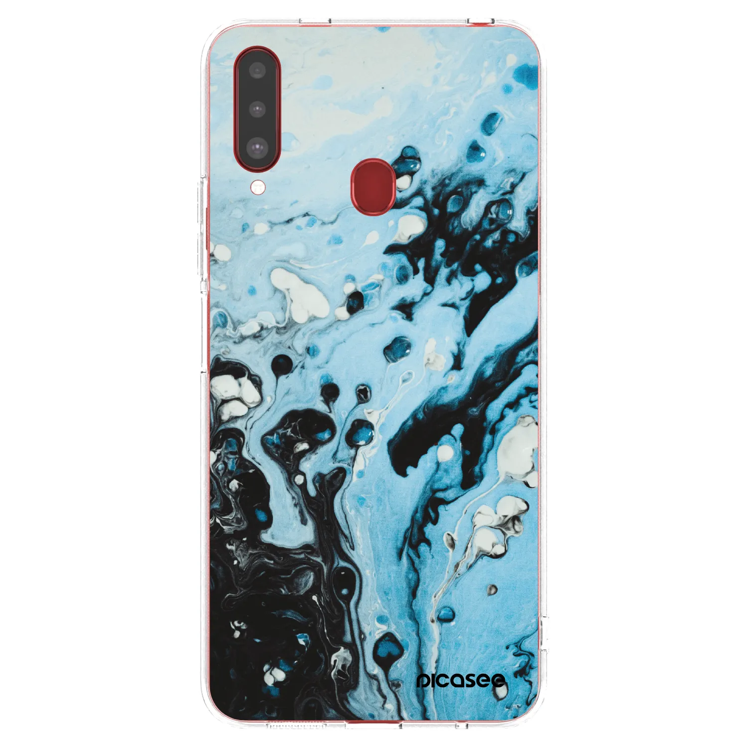 Picasee silikonska prozirna maskica za Samsung Galaxy A20s - Organic blue