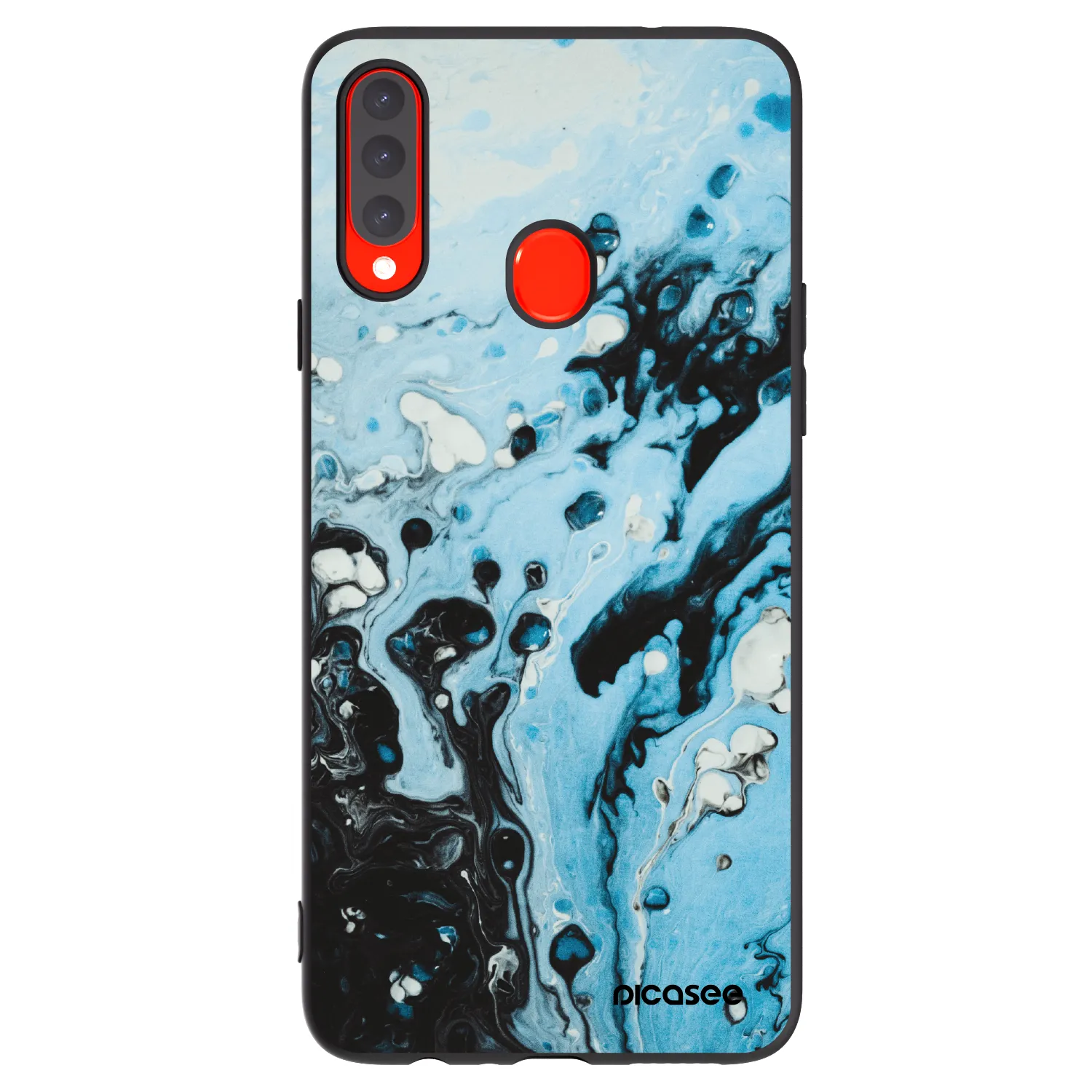 Picasee crna silikonska maskica za Samsung Galaxy A20s - Organic blue