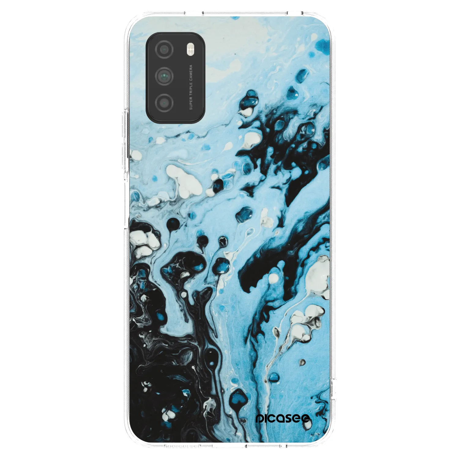 Picasee silikonska prozirna maskica za Xiaomi Poco M3 - Organic blue