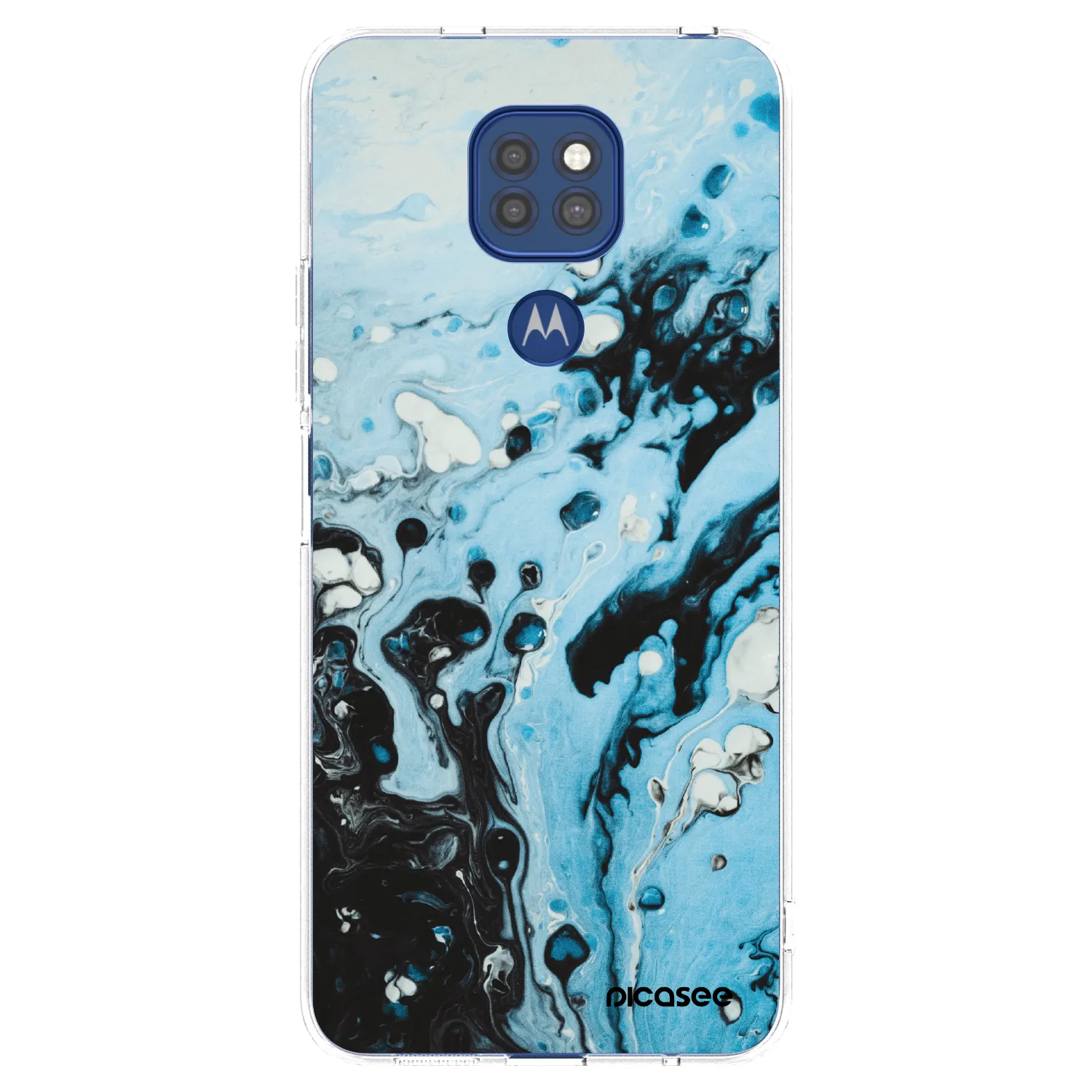 Picasee silikonska prozirna maskica za Motorola Moto G9 Play - Organic blue
