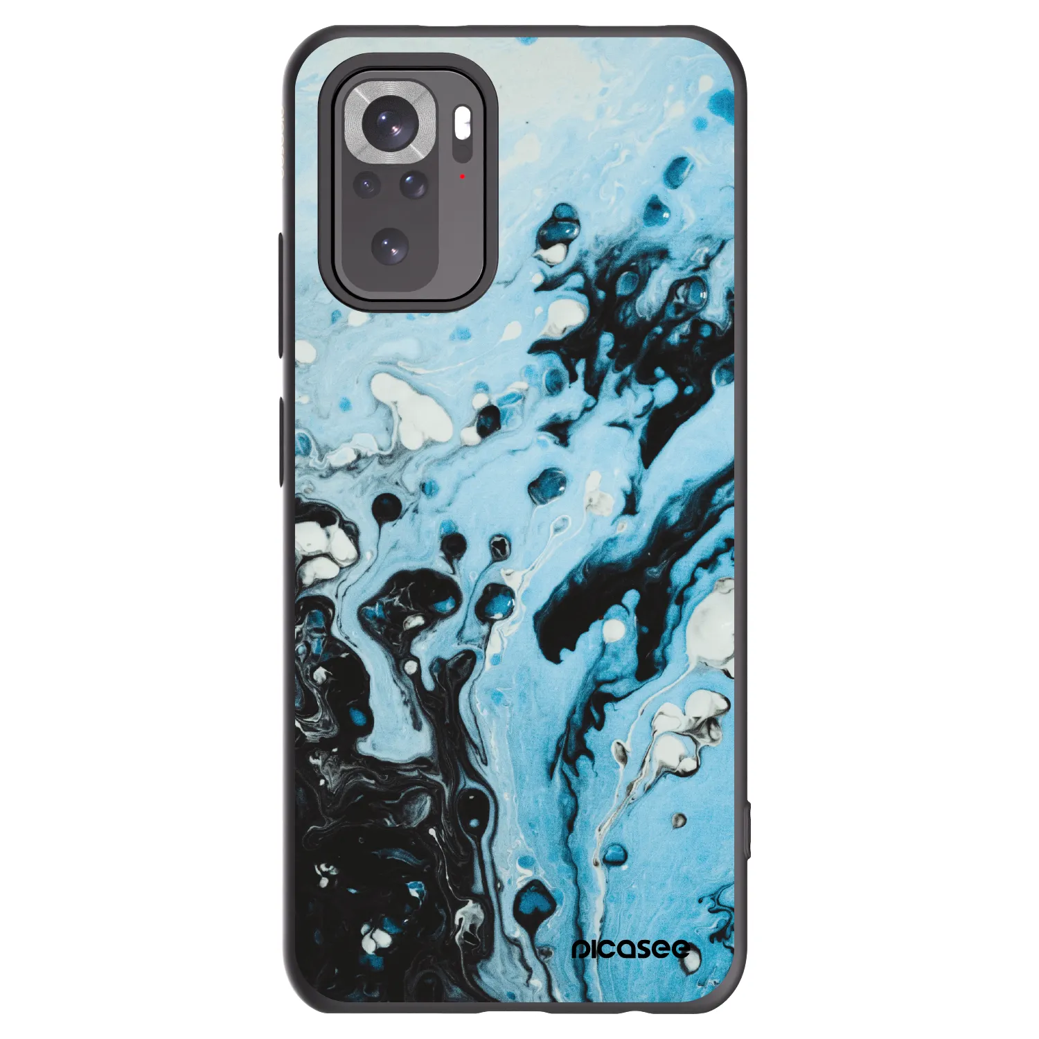 Picasee crna silikonska maskica za Xiaomi Redmi Note 10S - Organic blue