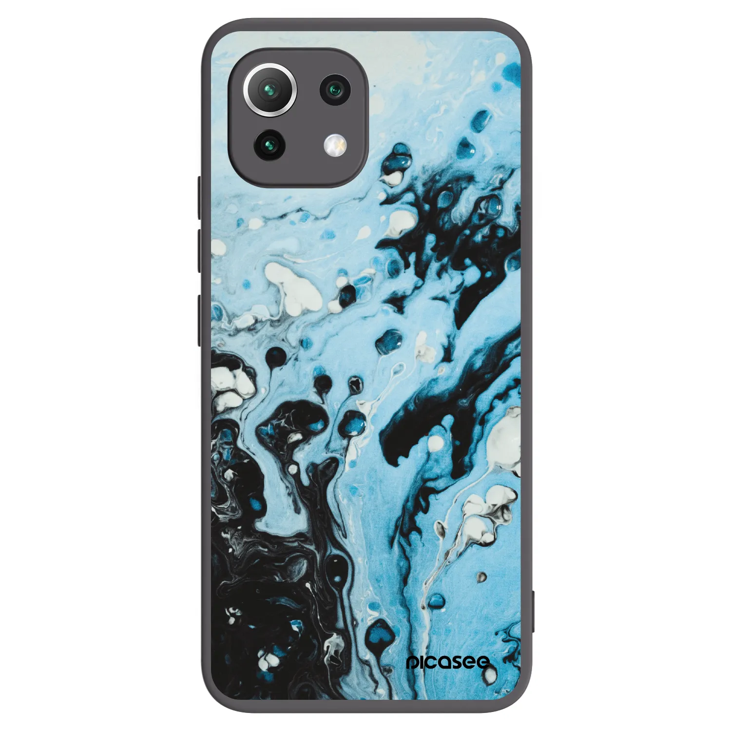 Picasee crna silikonska maskica za Xiaomi Mi 11 Lite - Organic blue