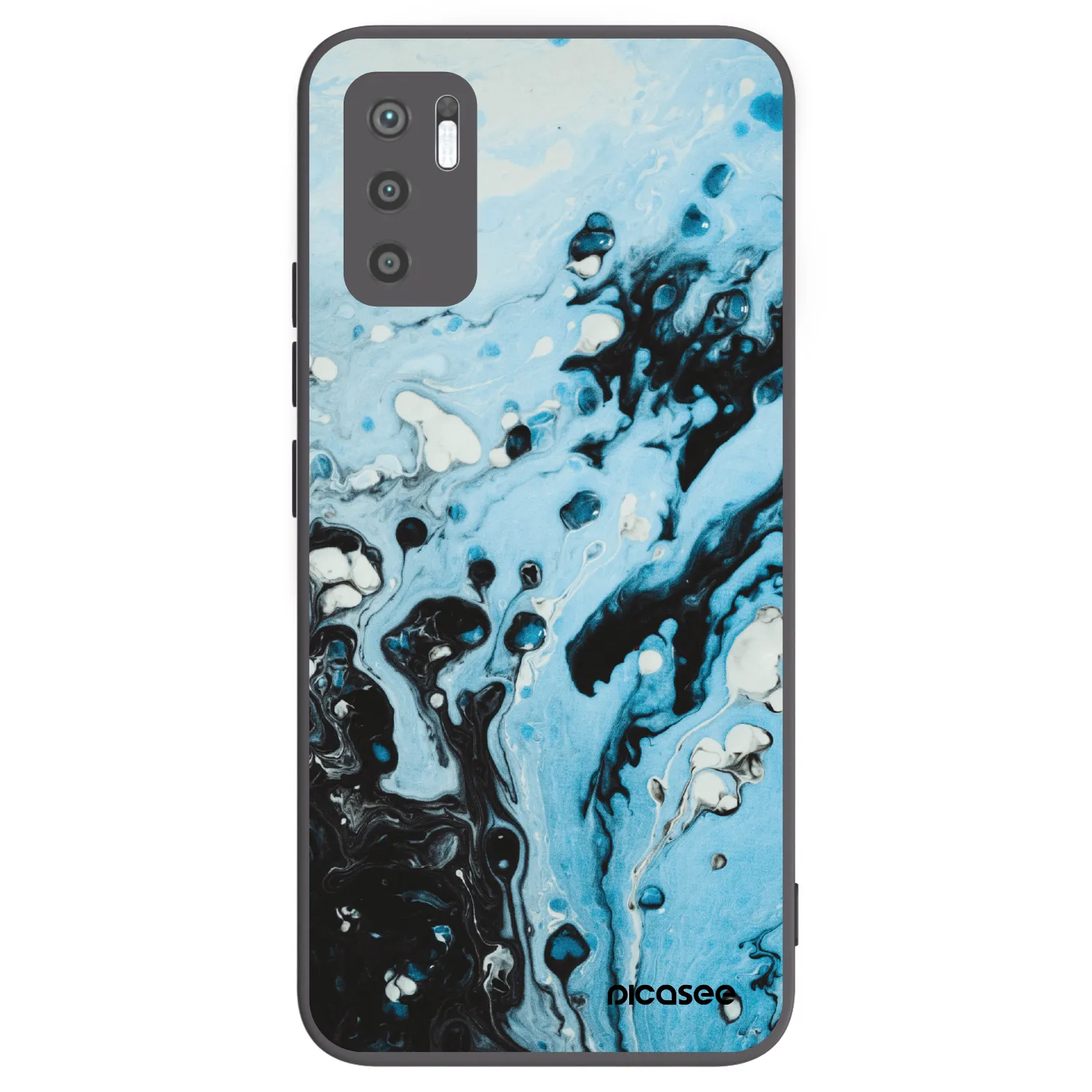 Picasee crna silikonska maskica za Xiaomi Redmi Note 10 5G - Organic blue
