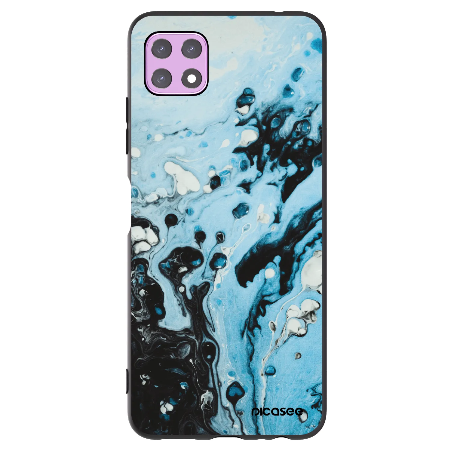 Picasee crna silikonska maskica za Samsung Galaxy A22 A226B 5G - Organic blue
