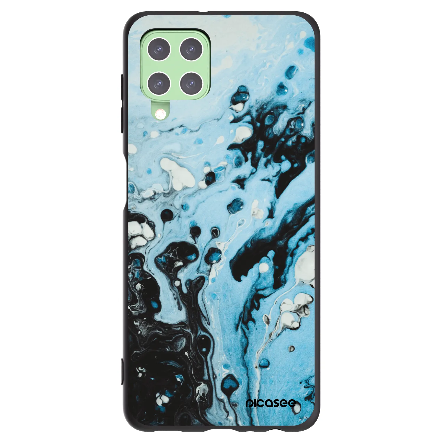Picasee crna silikonska maskica za Samsung Galaxy A22 A225F 4G - Organic blue
