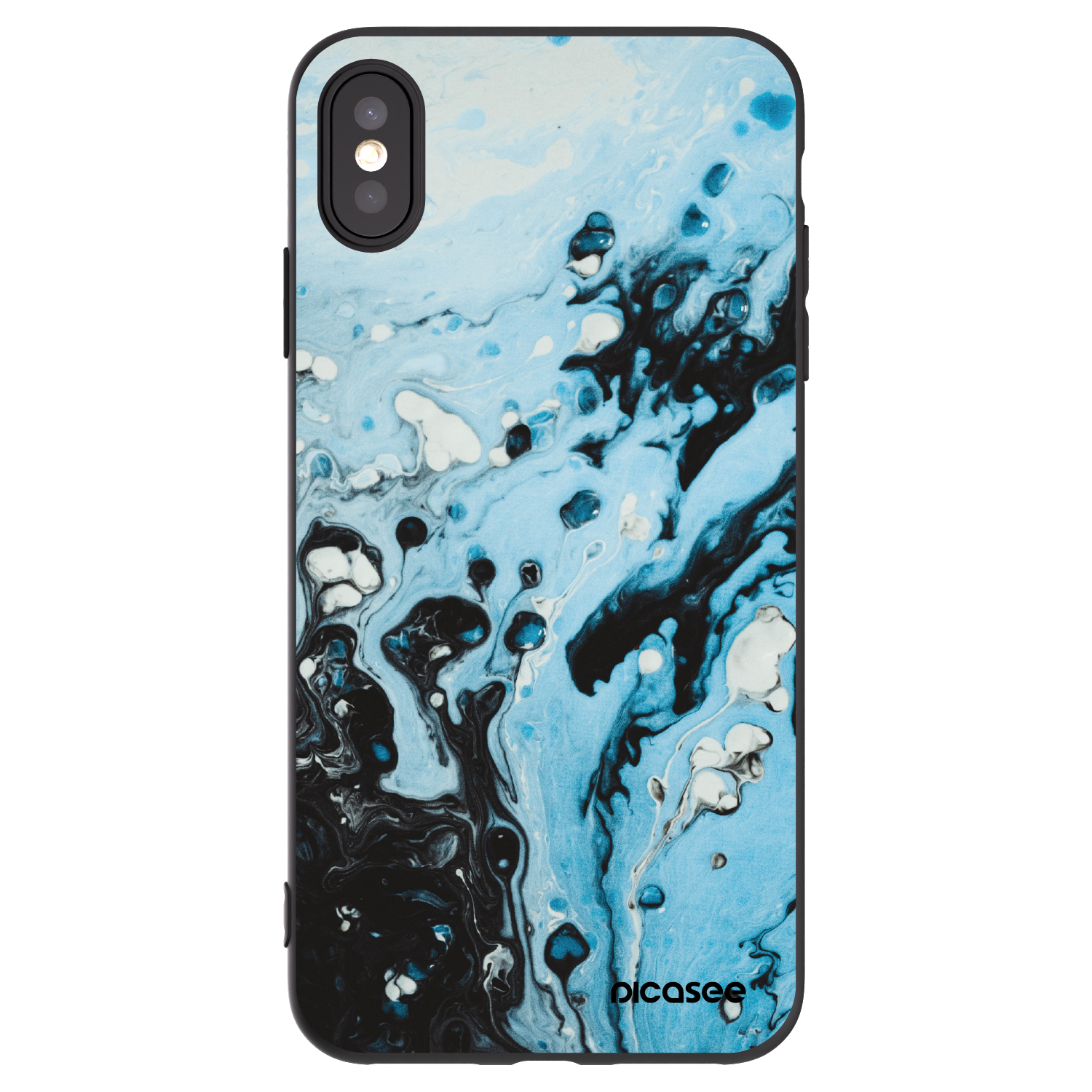 Picasee crna silikonska maskica za Apple iPhone XS Max - Organic blue