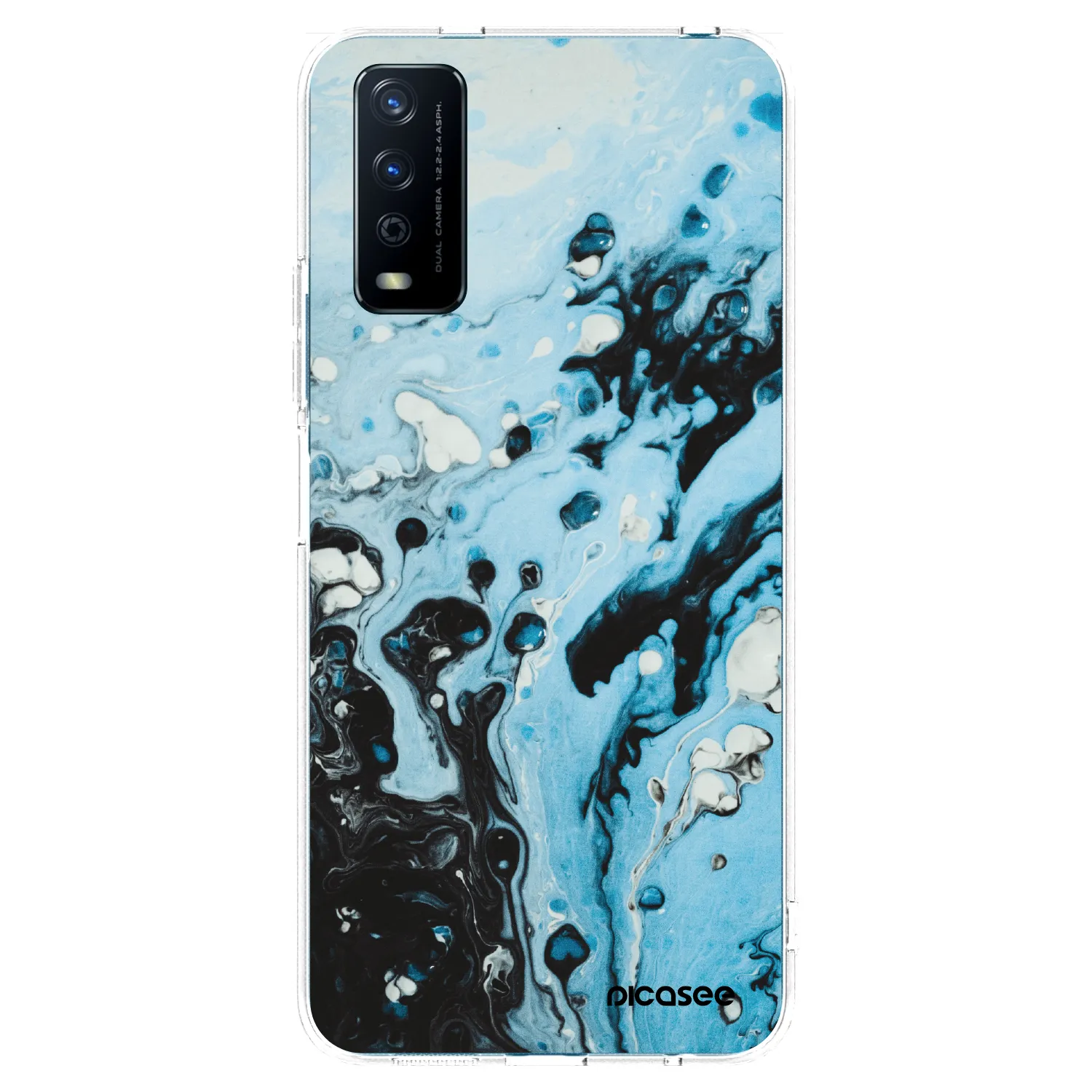 Picasee silikonska prozirna maskica za Vivo Y11s - Organic blue