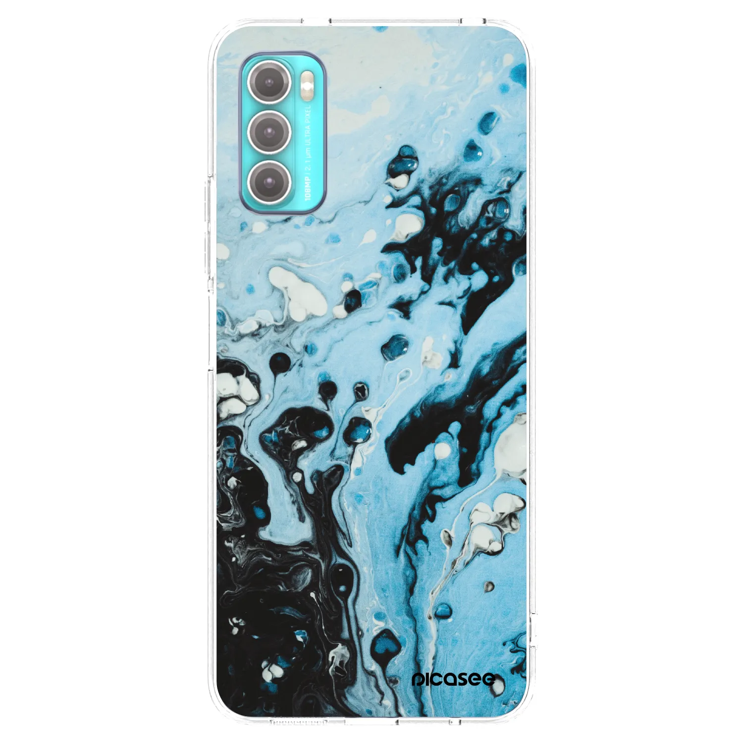 Picasee silikonska prozirna maskica za Motorola Moto G60 - Organic blue