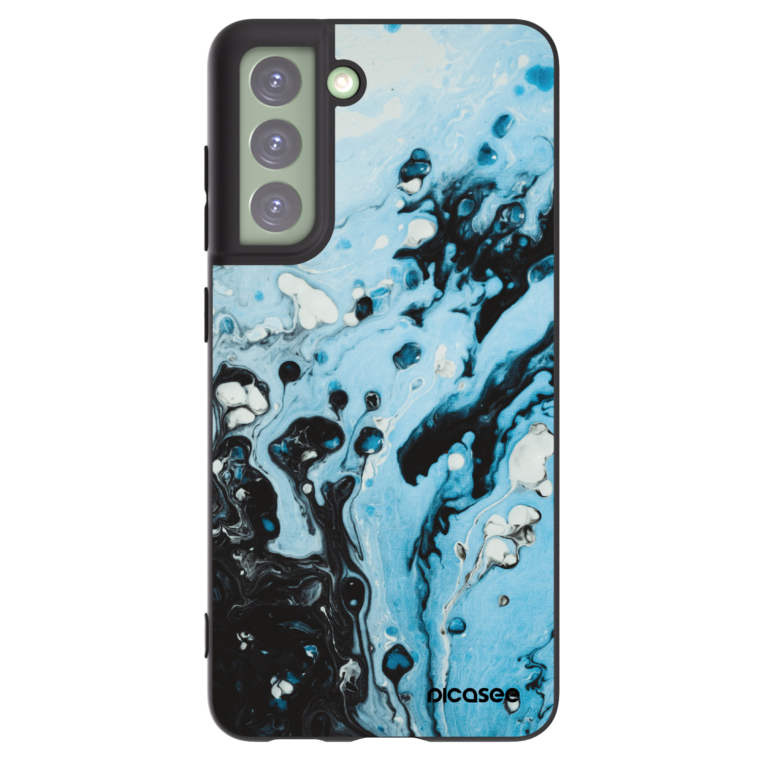 Picasee crna silikonska maskica za Samsung Galaxy S21 FE 5G - Organic blue