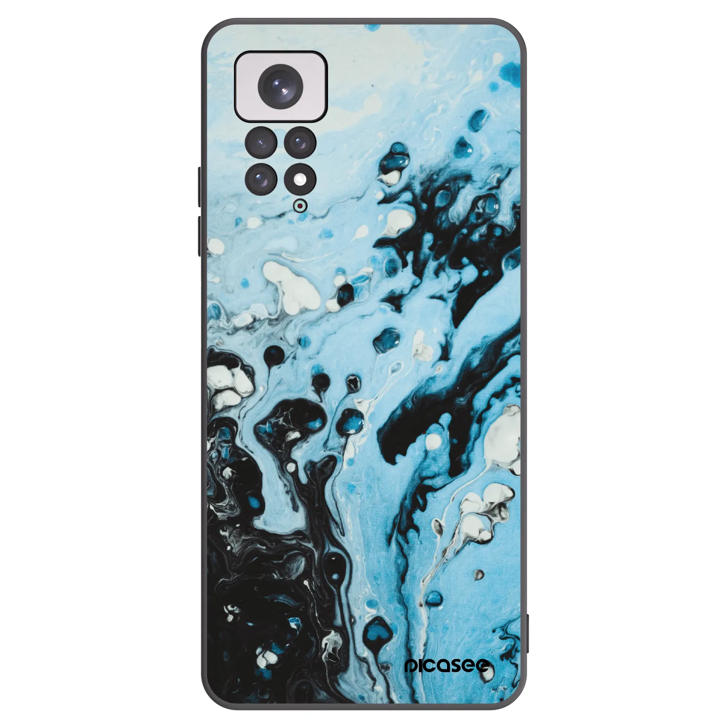 Picasee crna silikonska maskica za Xiaomi Redmi Note 11 - Organic blue