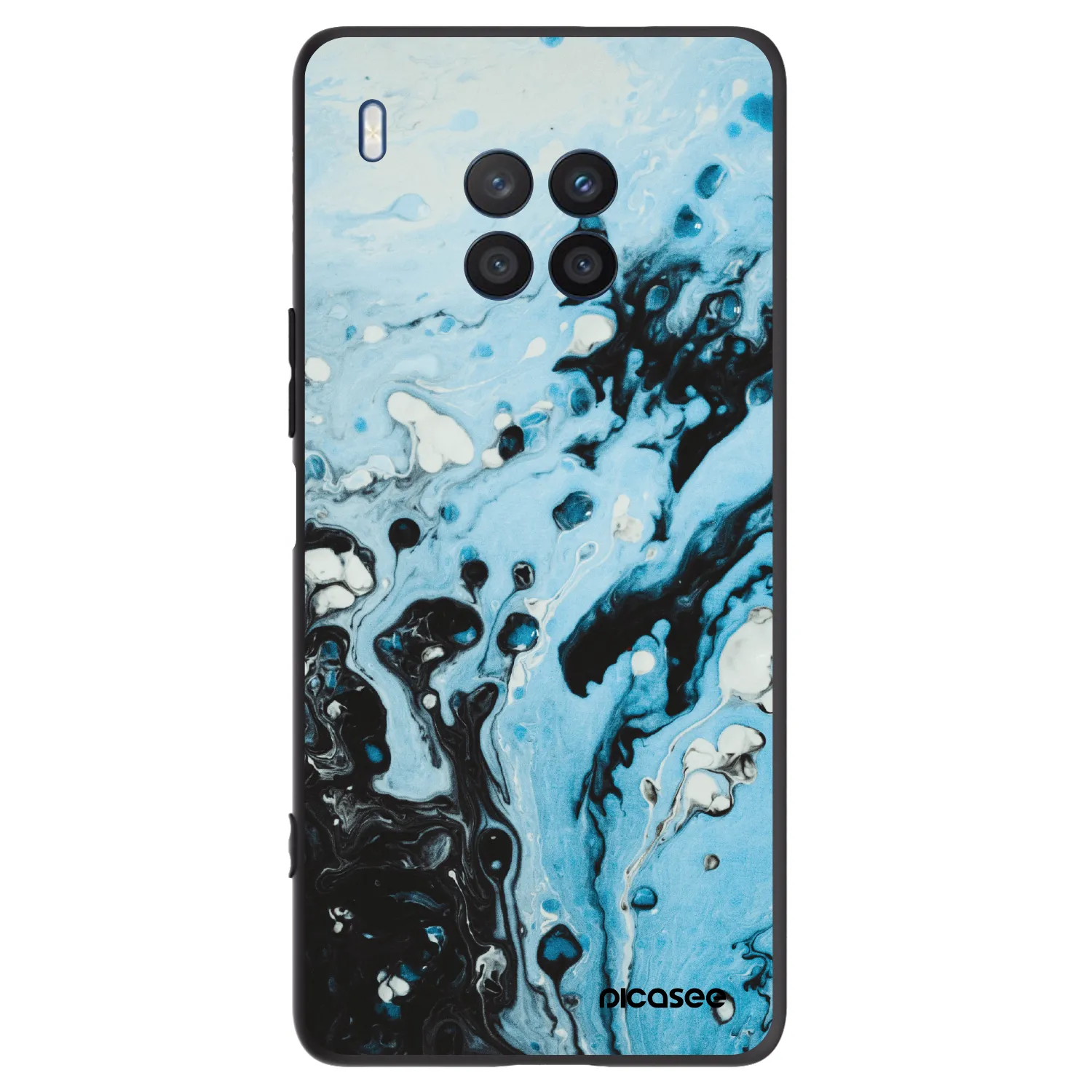 Picasee crna silikonska maskica za Honor 50 Lite - Organic blue