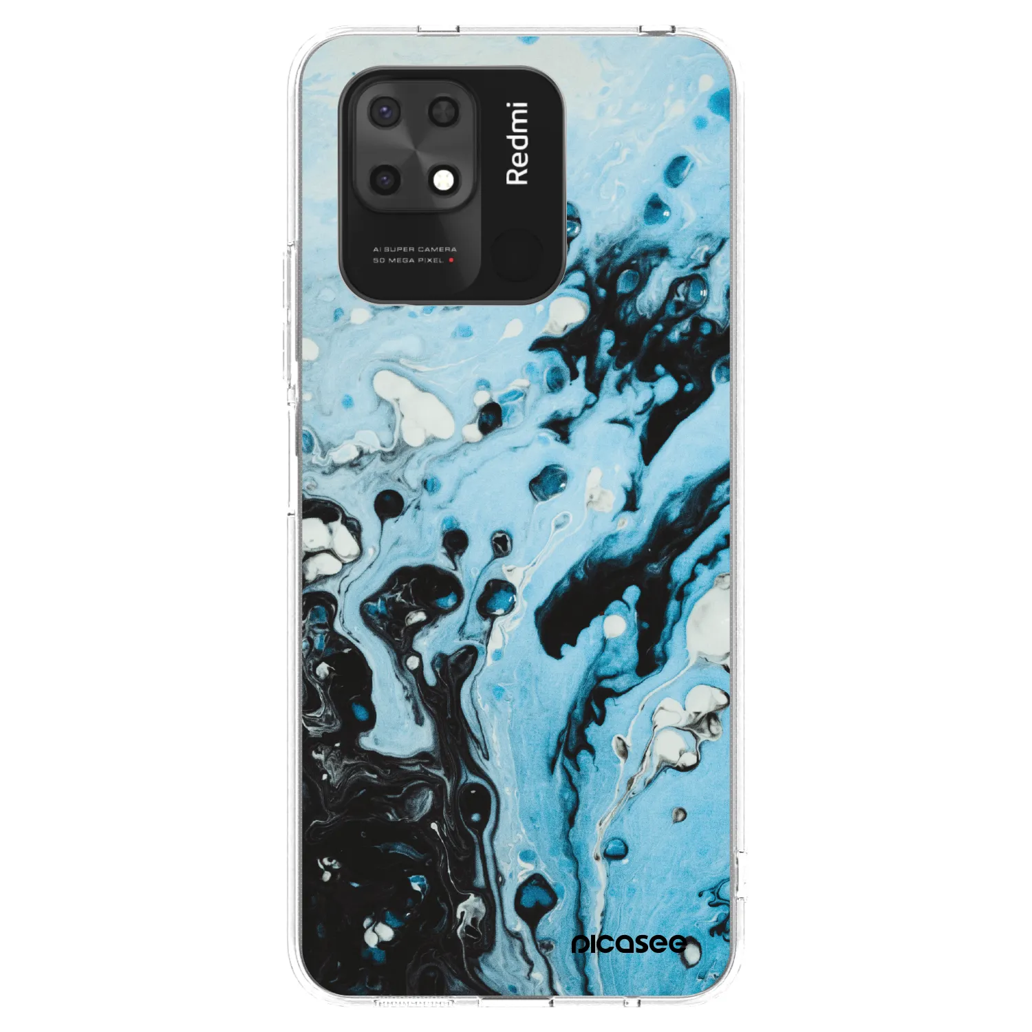 Picasee silikonska prozirna maskica za Xiaomi Redmi 10C - Organic blue