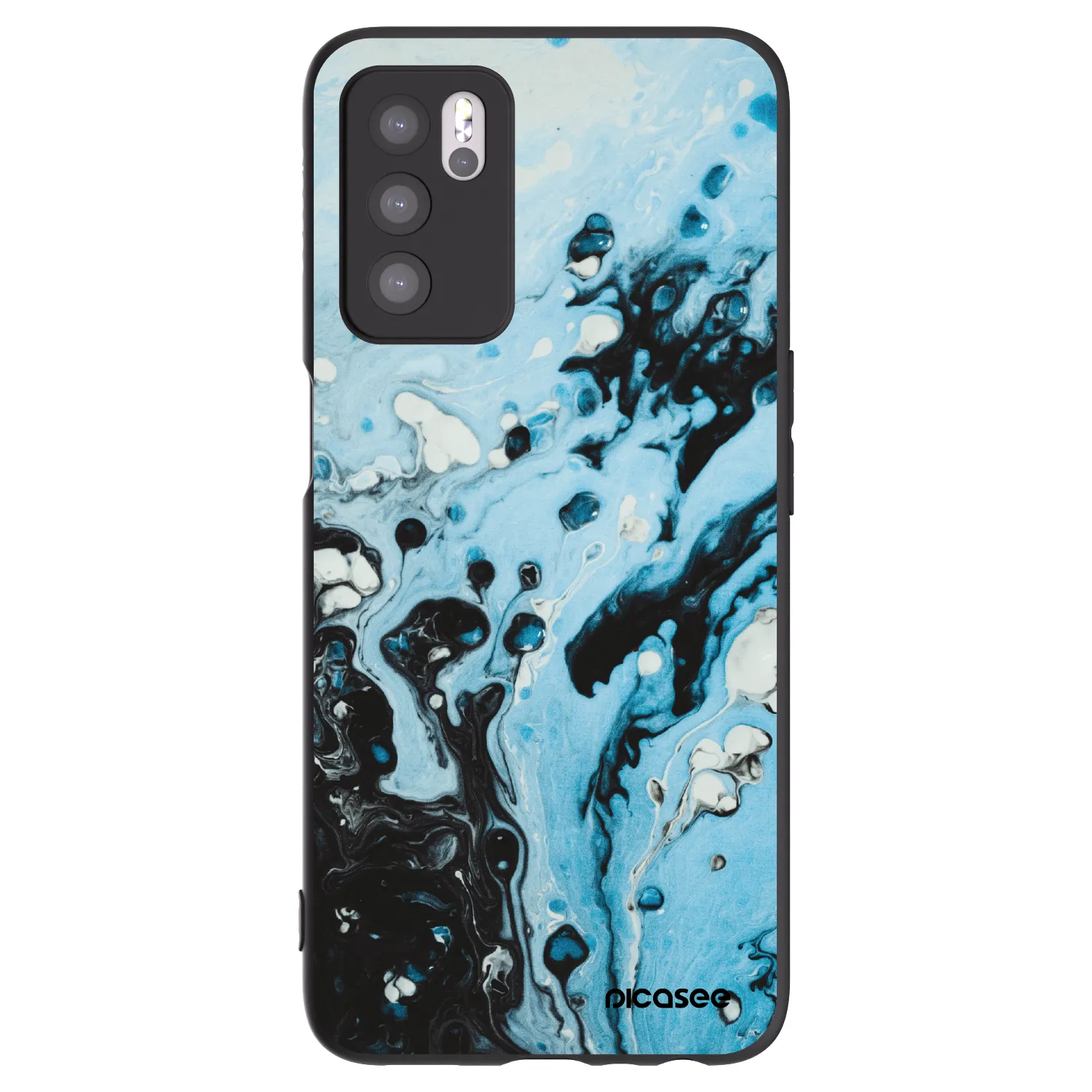 Picasee crna silikonska maskica za OPPO A16s - Organic blue