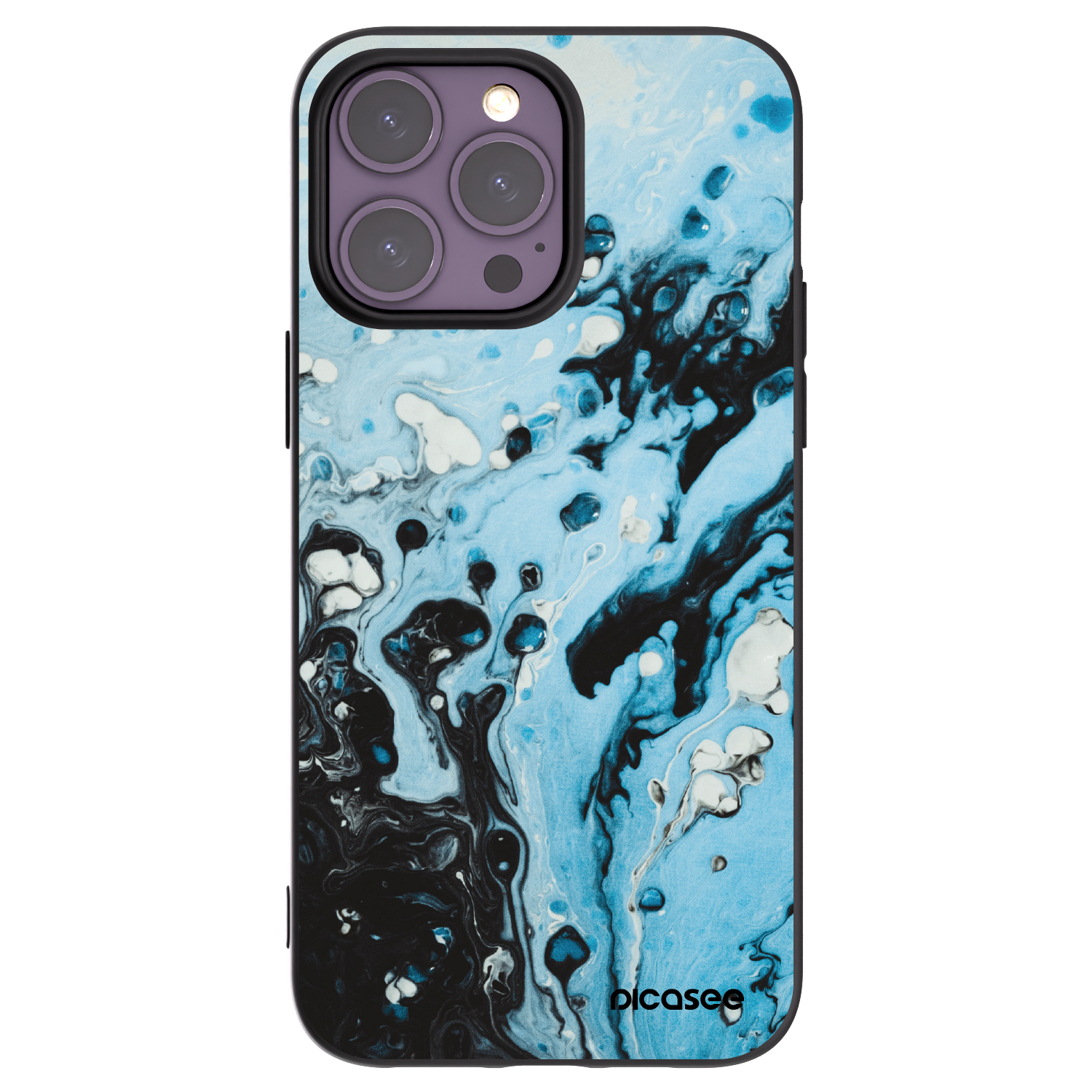 Picasee crna silikonska maskica za Apple iPhone 14 Pro Max - Organic blue