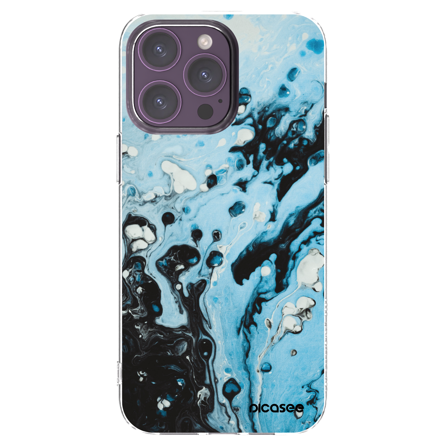 Picasee silikonska prozirna maskica za Apple iPhone 14 Pro Max - Organic blue