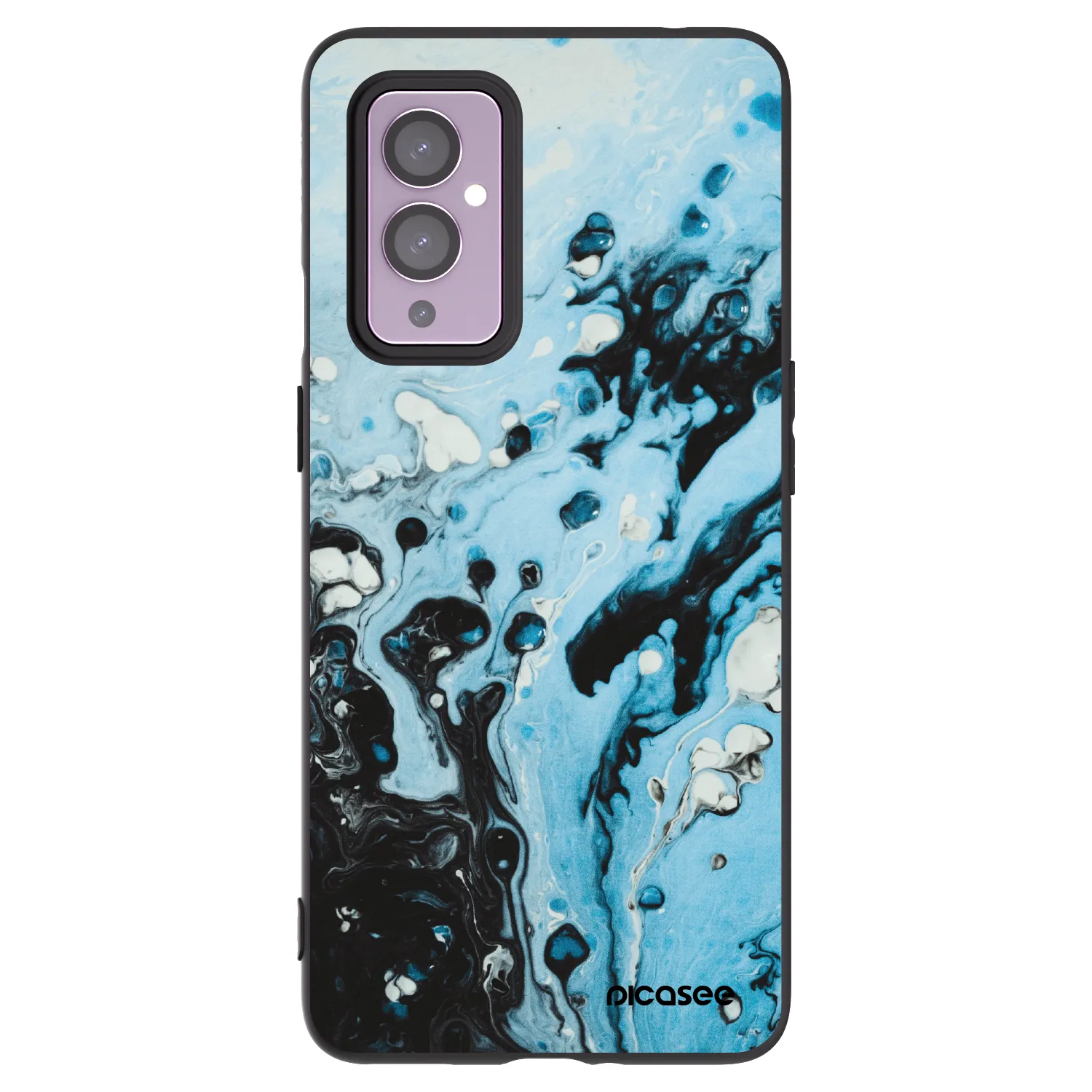 Picasee crna silikonska maskica za OnePlus 9 - Organic blue
